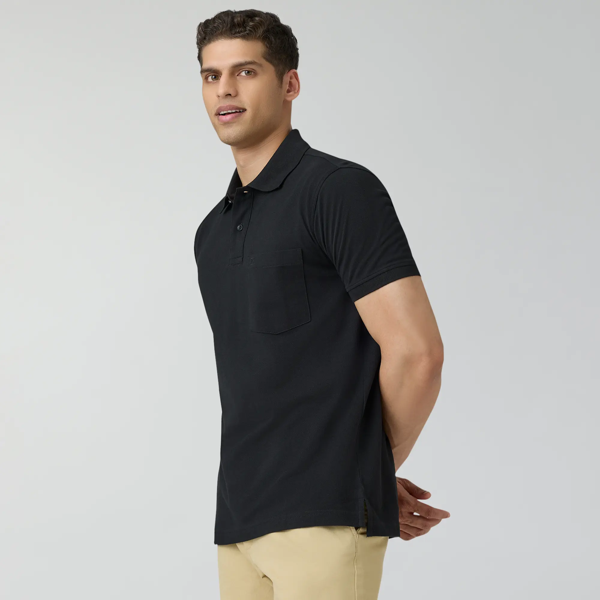 Code Polo T-shirts Pitch Black - Image 4