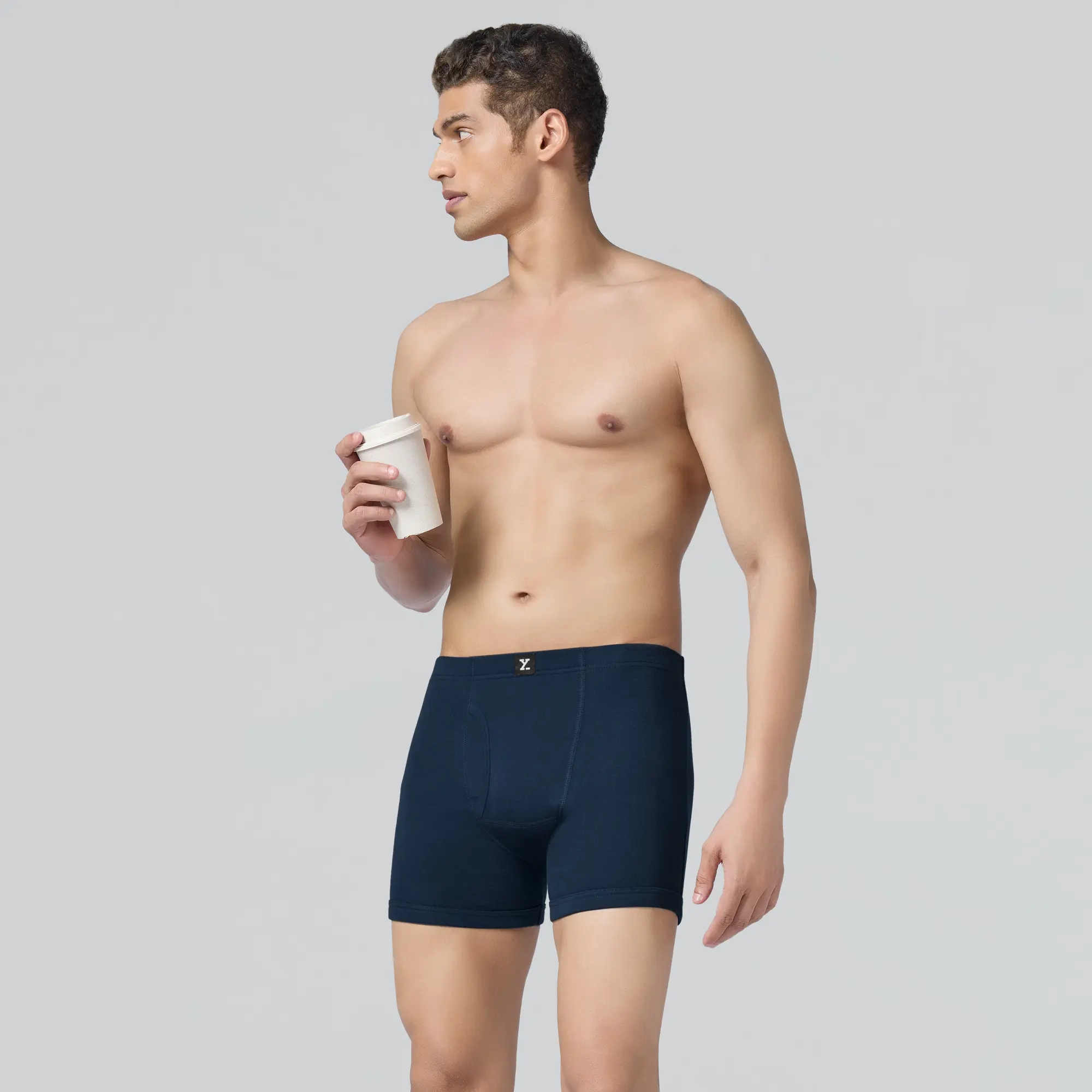Nova Cotton Boxer Briefs (Inner Elastic) - Midnight Blue - Image 3