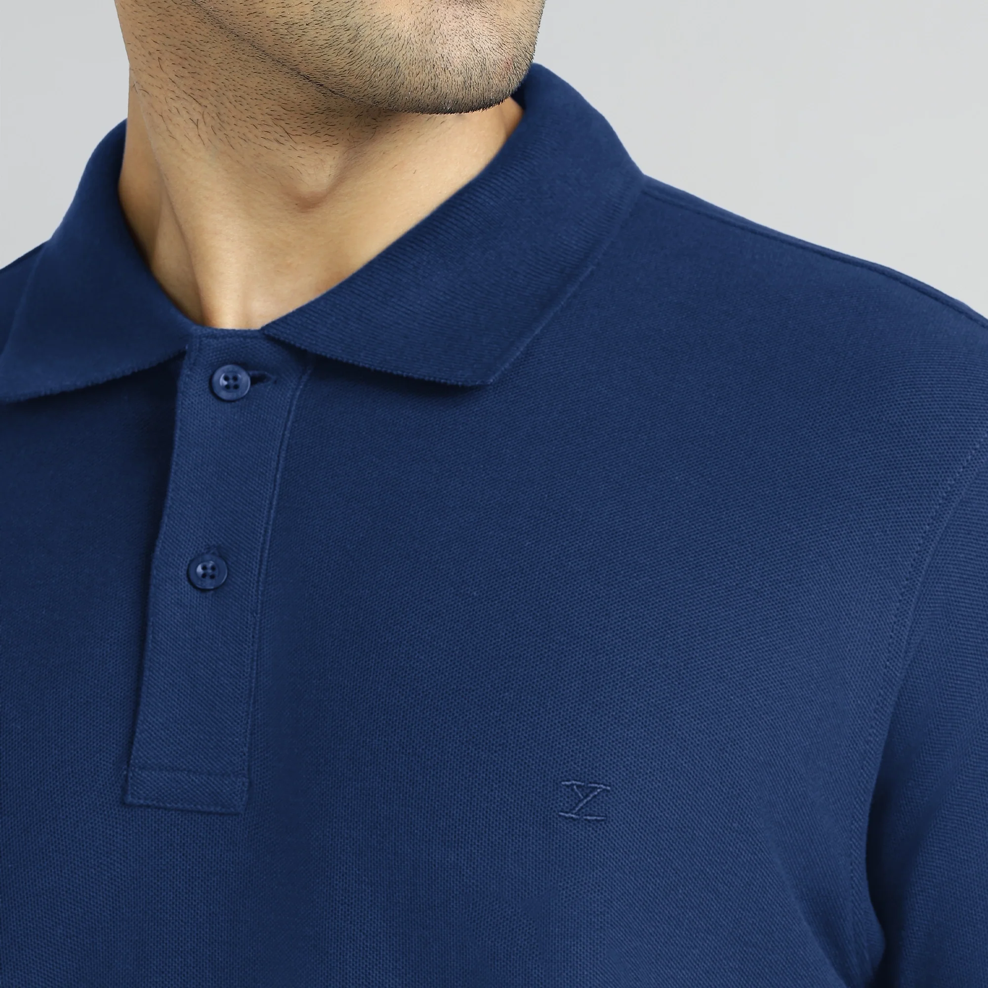 Element Combed Cotton Polo T-shirts Midnight Blue - Image 3