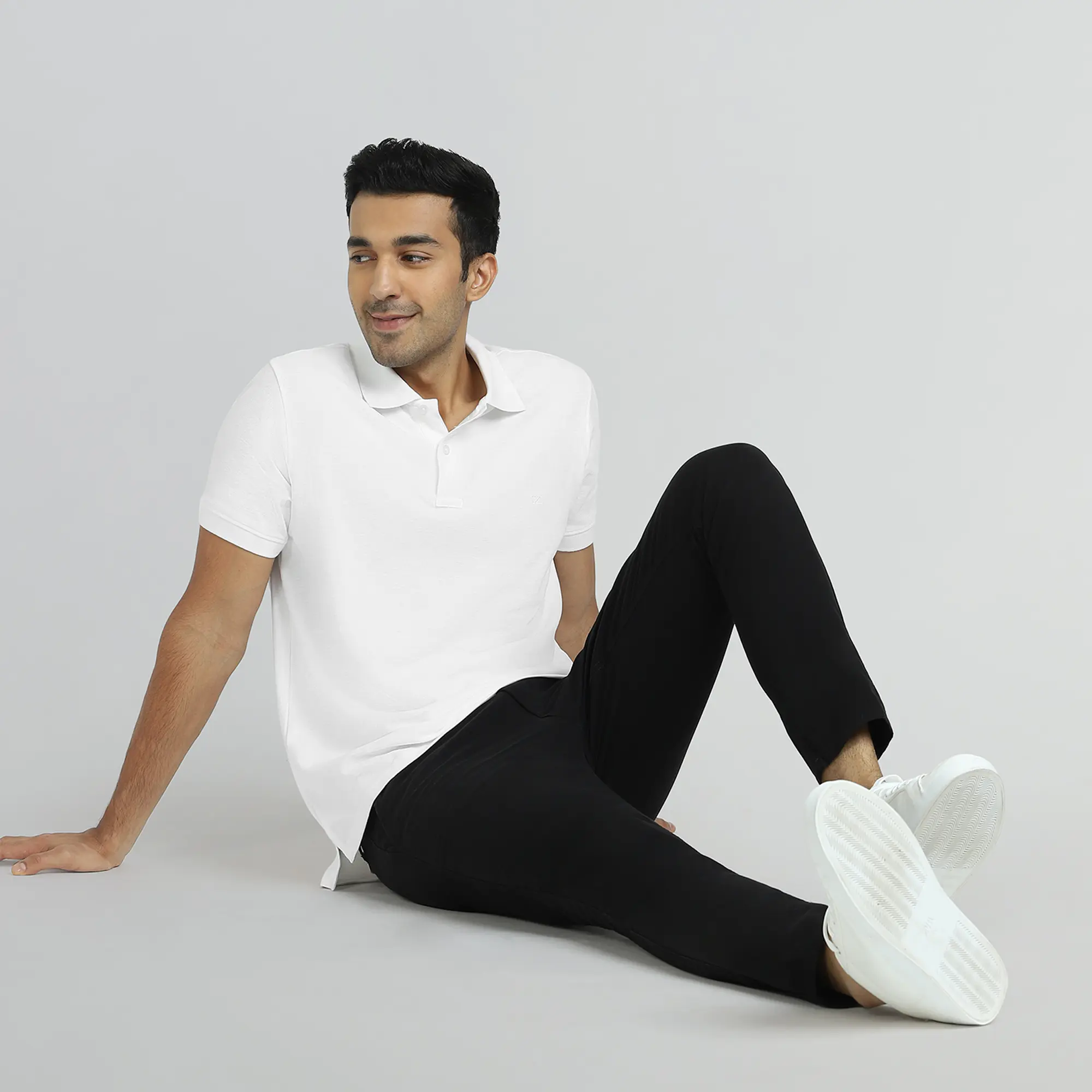 Element Combed Cotton Polo T-shirts Polar White - Image 5