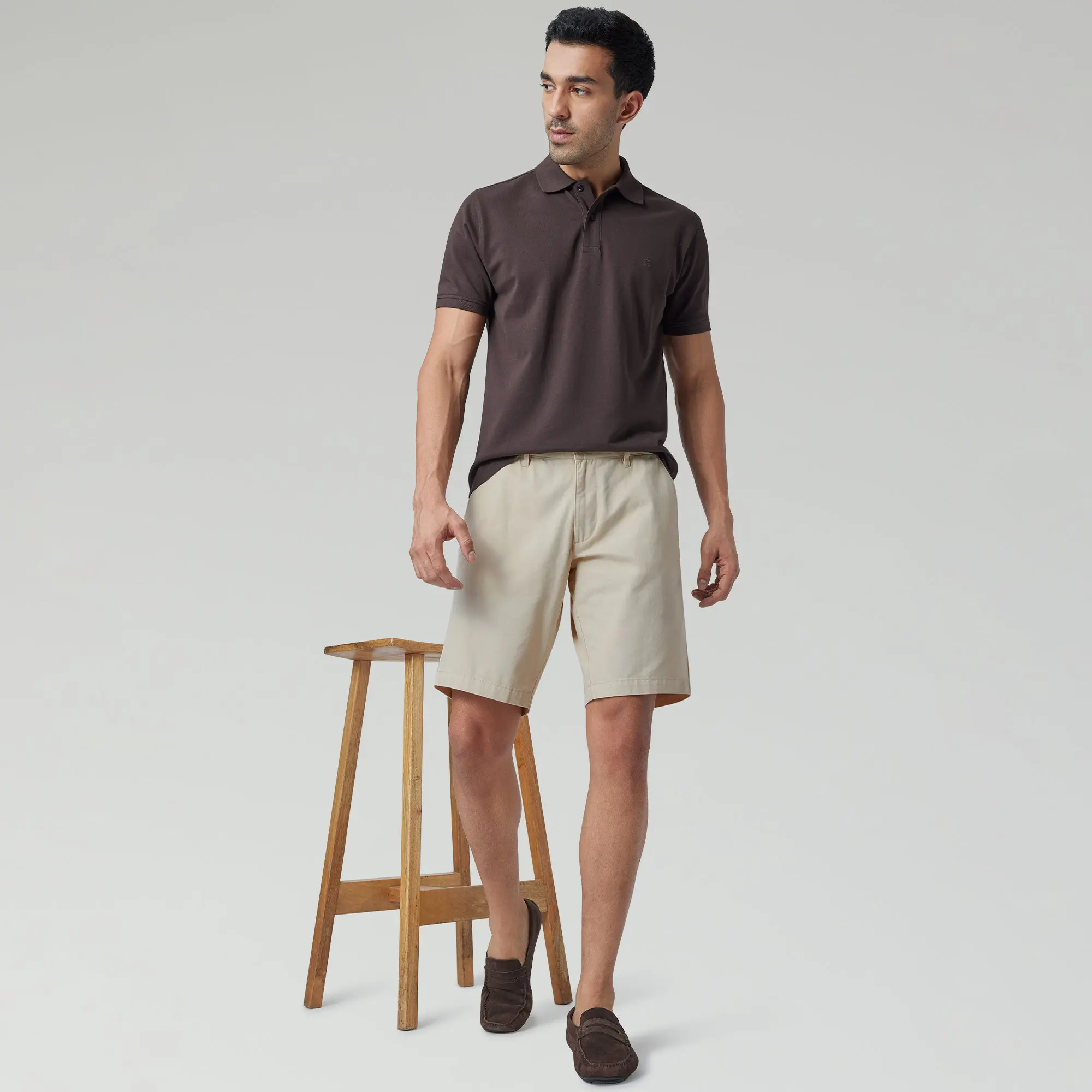 Element Cotton Chinos Shorts For Men Latte Brown - Image 2