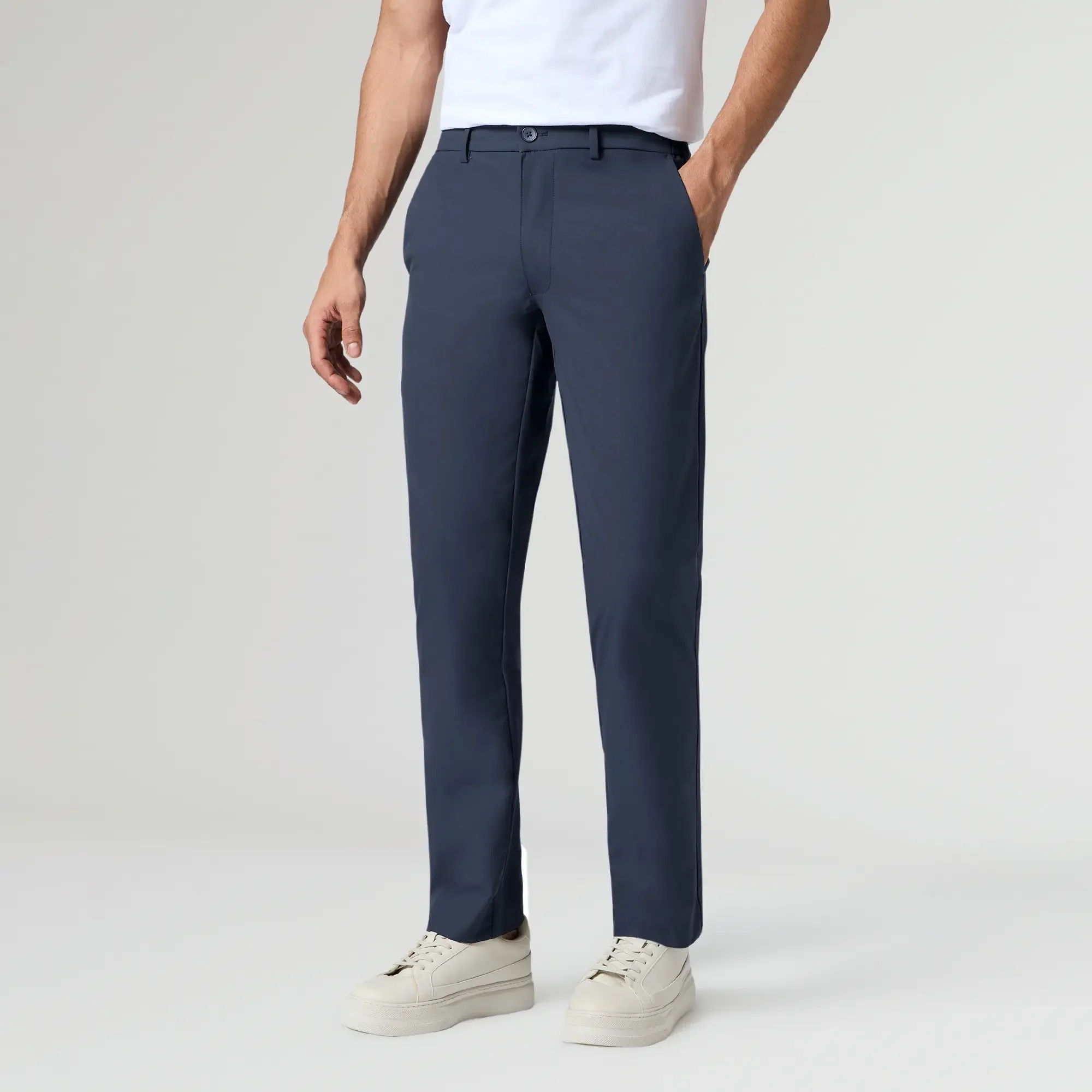 KINETIC: Soft Stretch Pants - Slim Fit Midnight Blue - Image 4