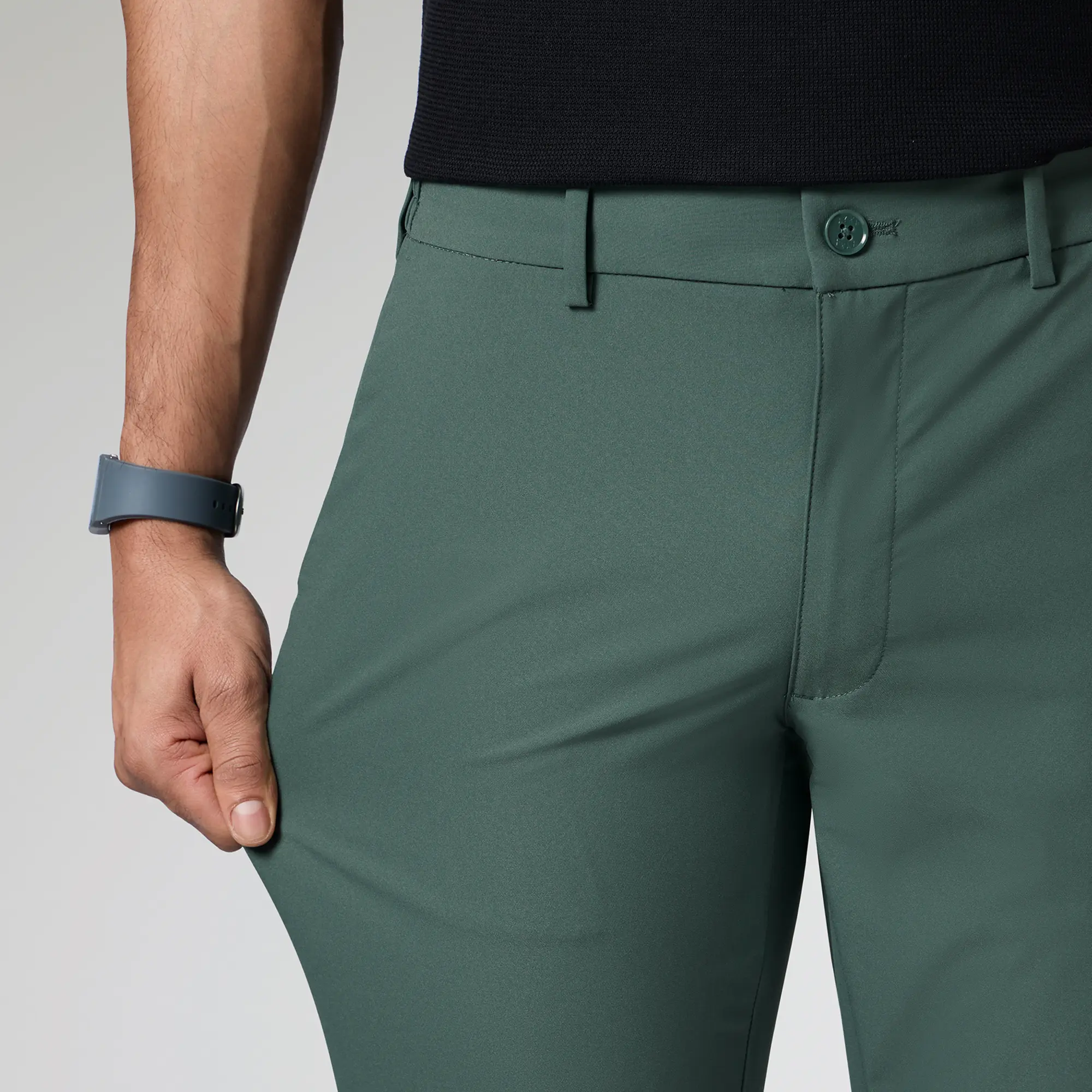 KINETIC: Soft Stretch Pants - Slim Fit Pine Green - Image 5