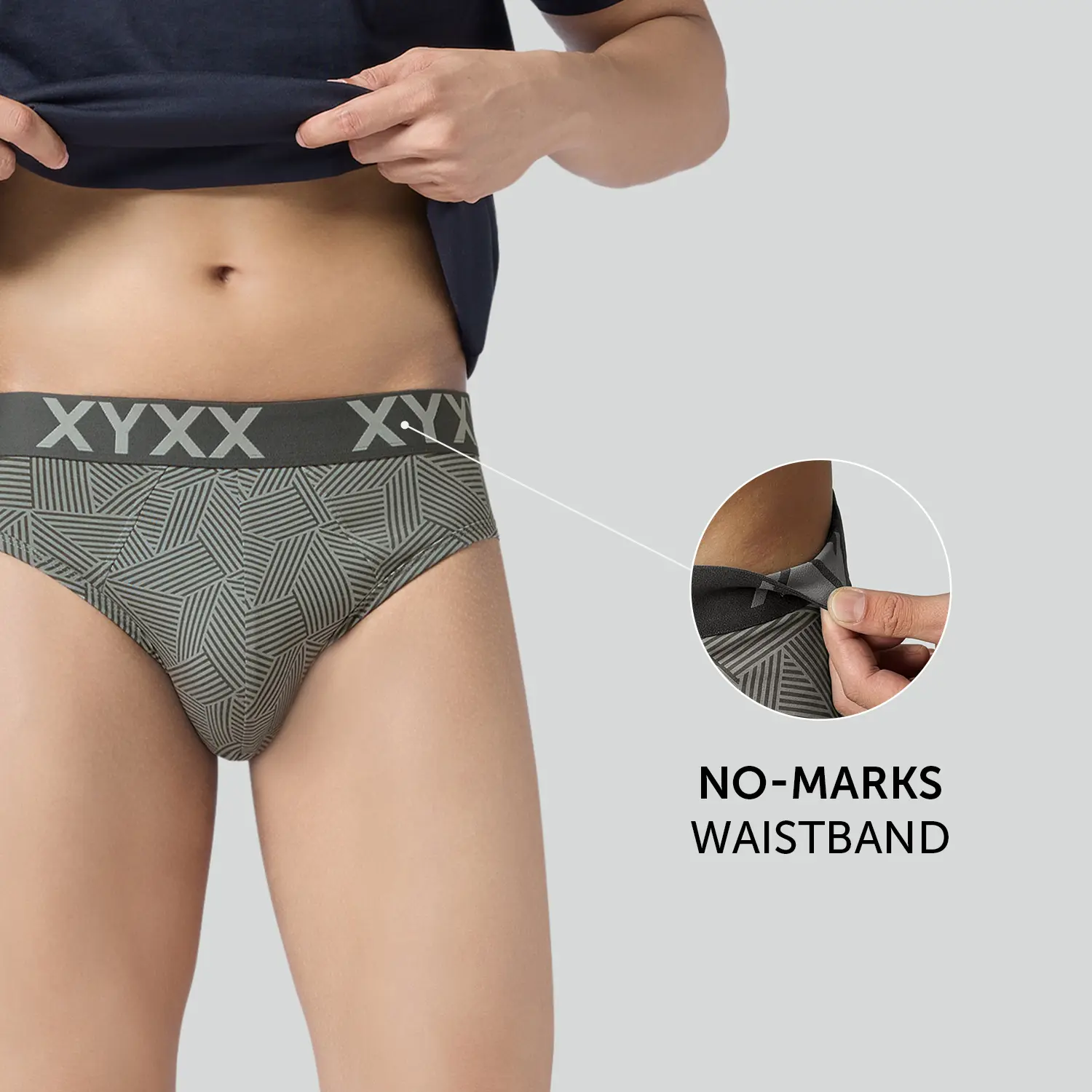 Matrix Cotton-Modal Briefs Linear Grey - Image 5