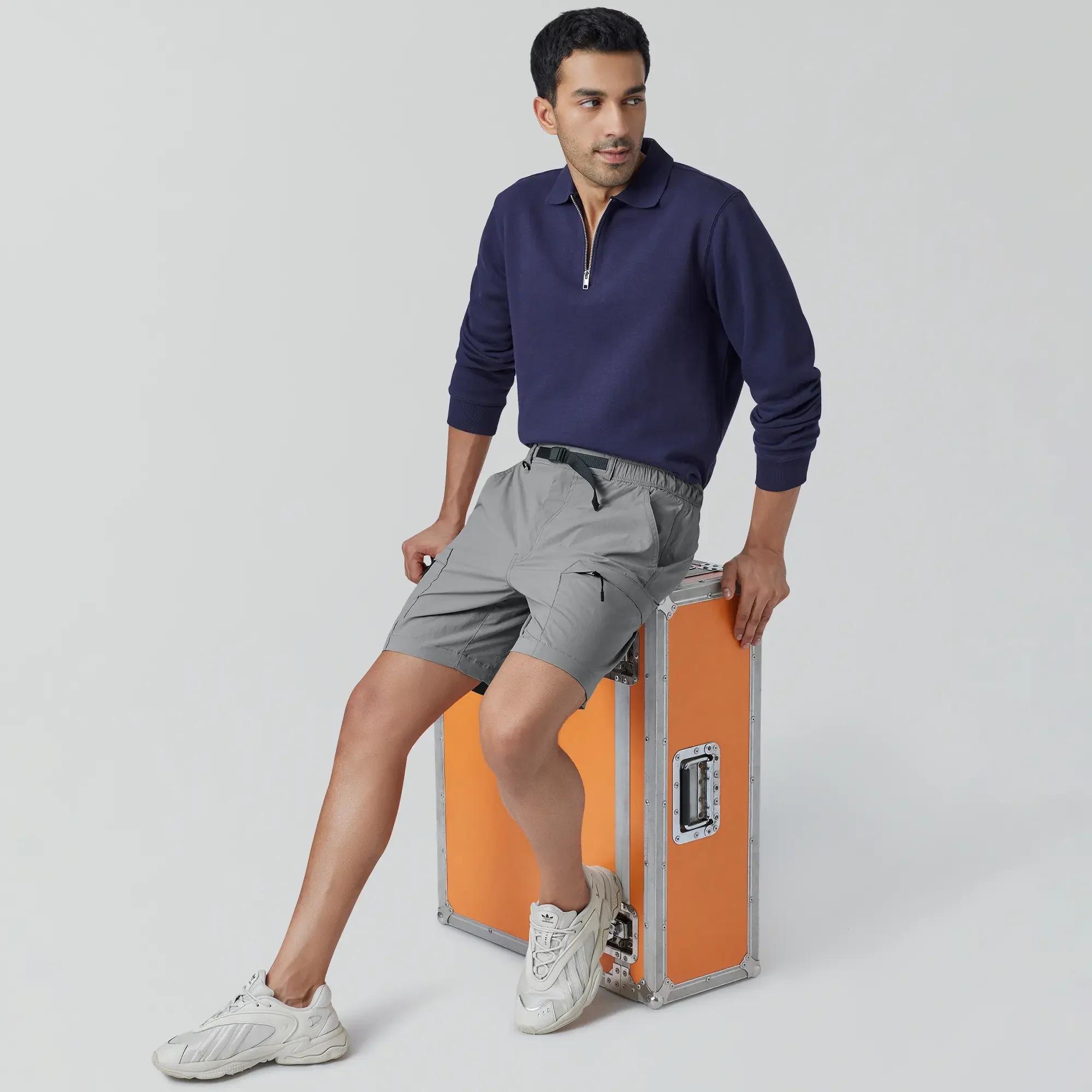 Moveo Cargo Shorts Ash Grey - Image 2