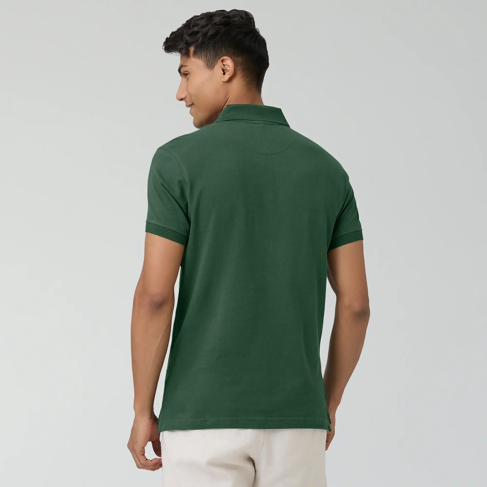 Nova Combed Cotton Polo T-shirts Basil Green - Image 6