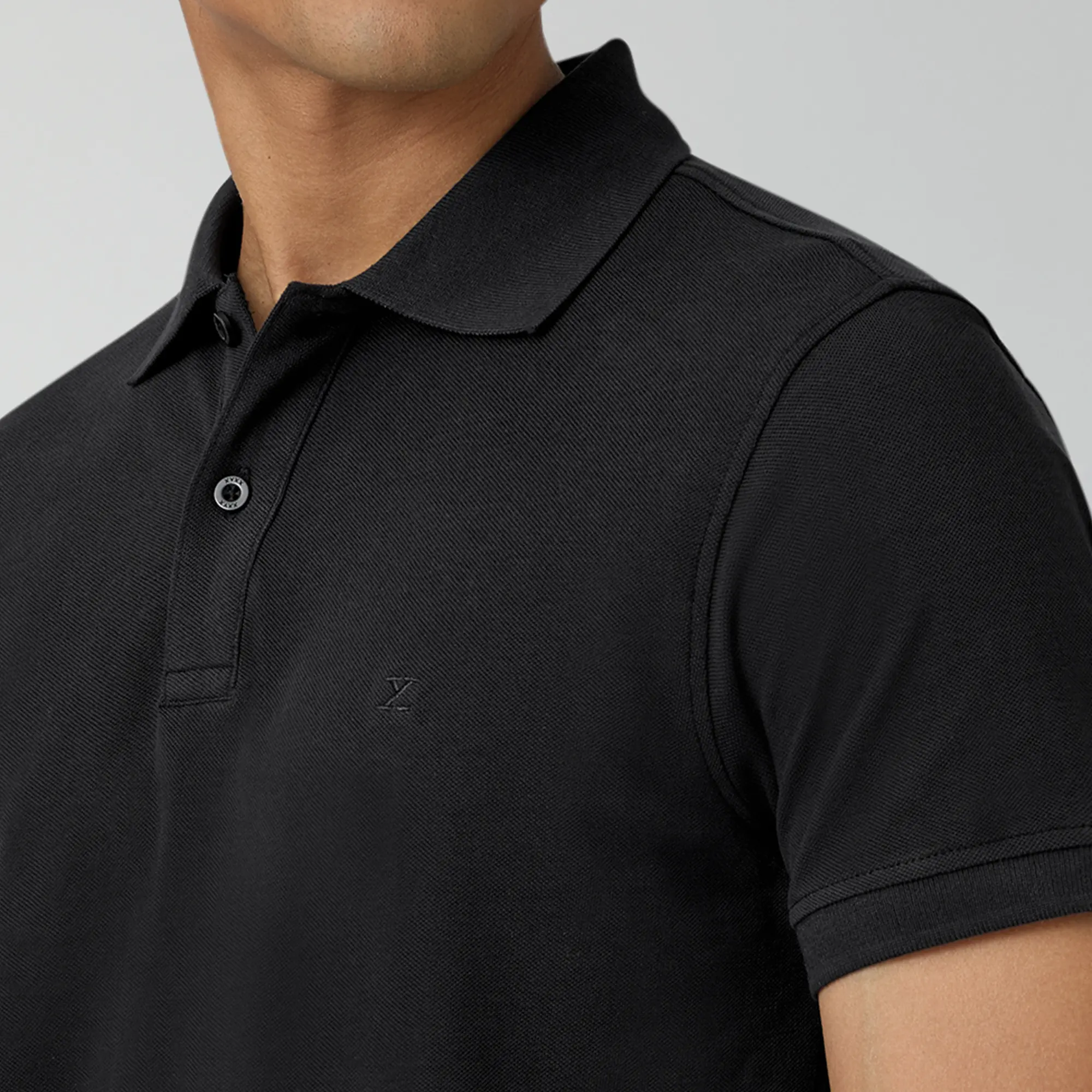 Nova Combed Cotton Polo T-shirts Pitch Black - Image 5