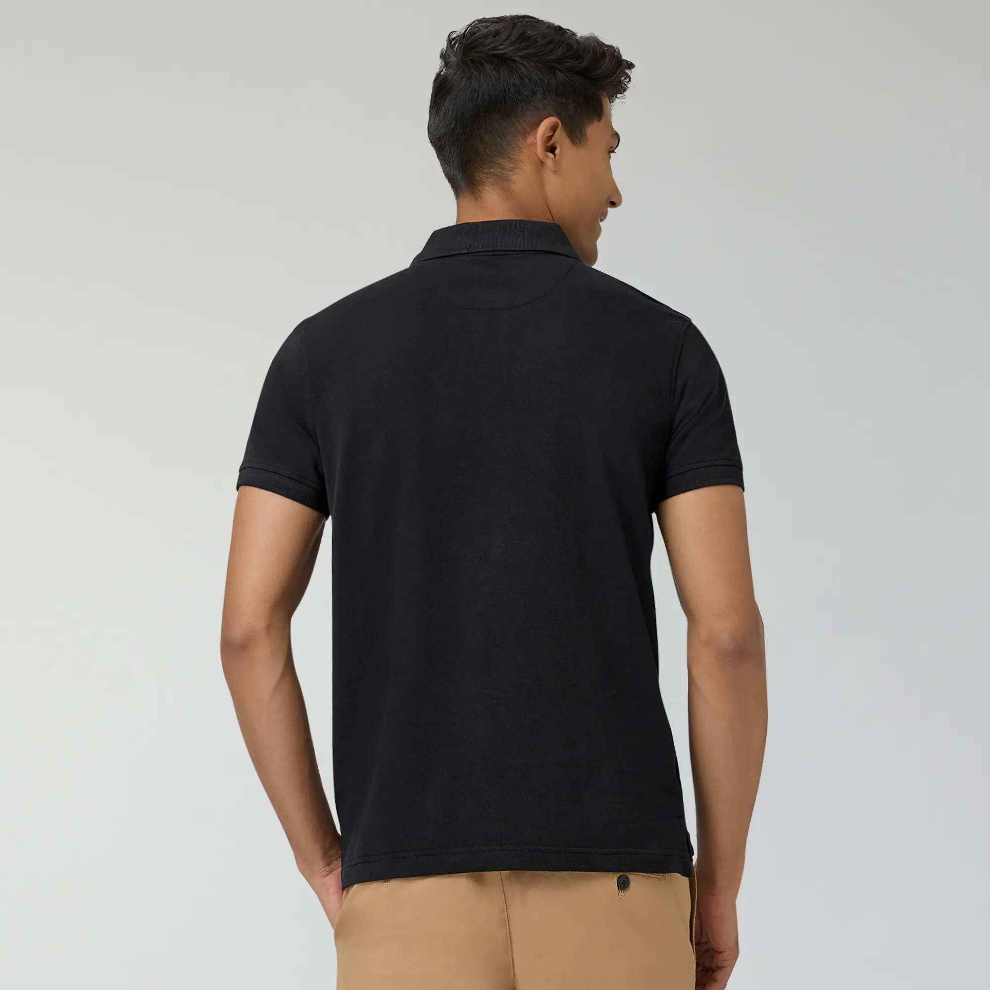 Nova Combed Cotton Polo T-shirts Pitch Black - Image 6