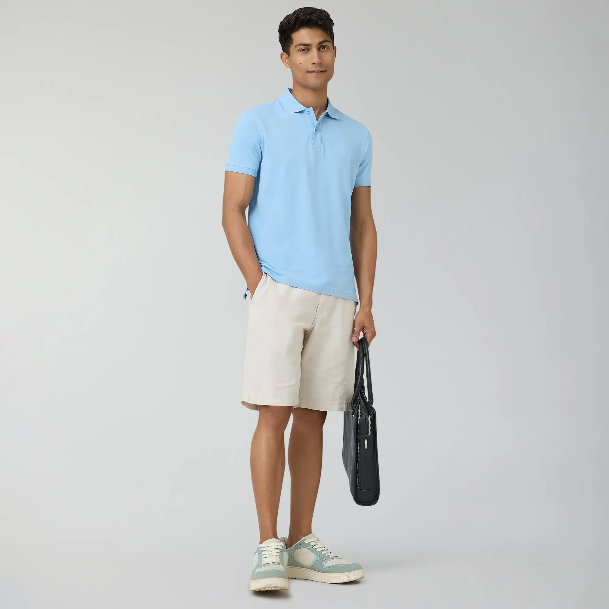 Nova Combed Cotton Polo T-shirts Sky Blue - Image 3