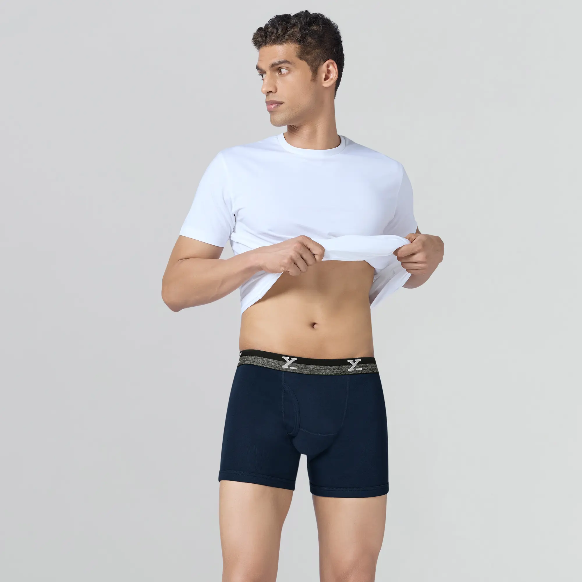 Nova Cotton Boxer Briefs (Outer Elastic) - Midnight Blue - Image 2