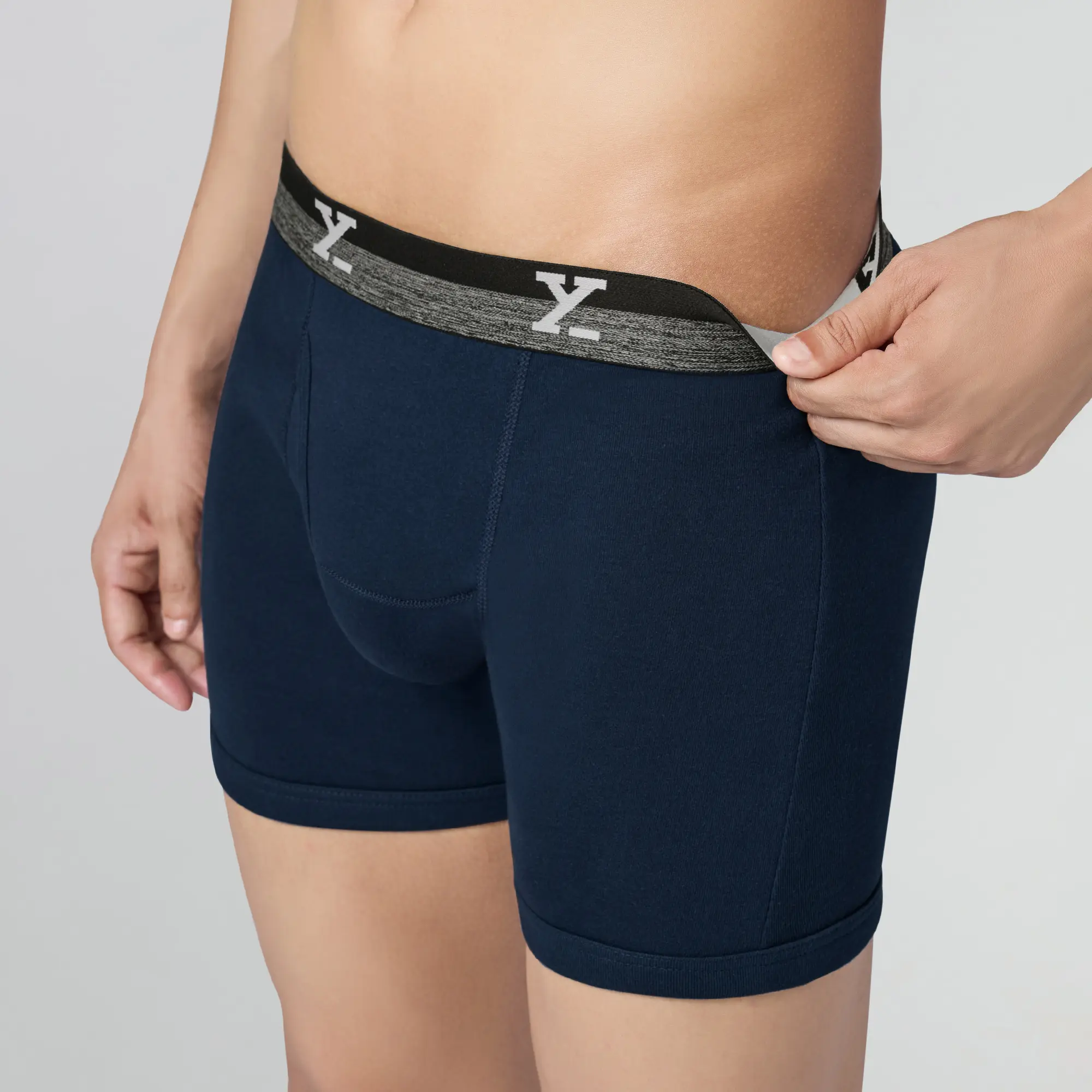 Nova Cotton Boxer Briefs (Outer Elastic) - Midnight Blue - Image 4