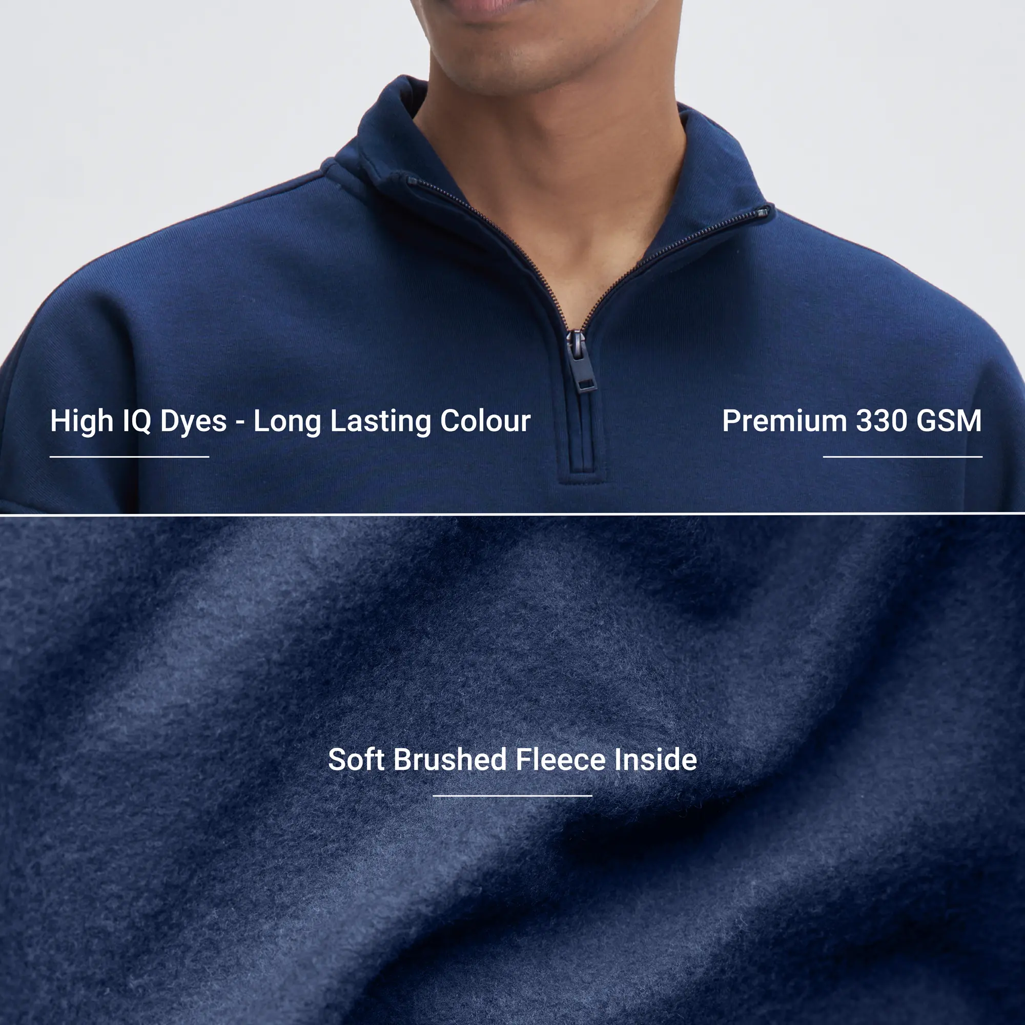 Crew Oversized Half-Zip Sweatshirt - Blue Nights - Image 2