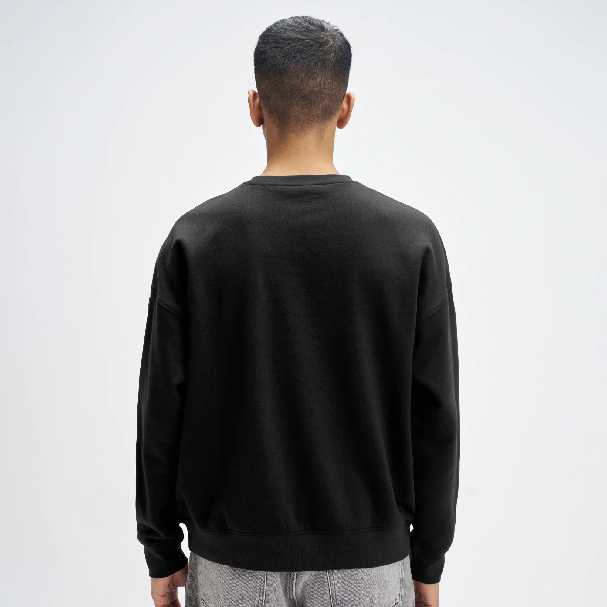 Crew Oversized Round Neck Sweatshirt - Ink Black - Image 6