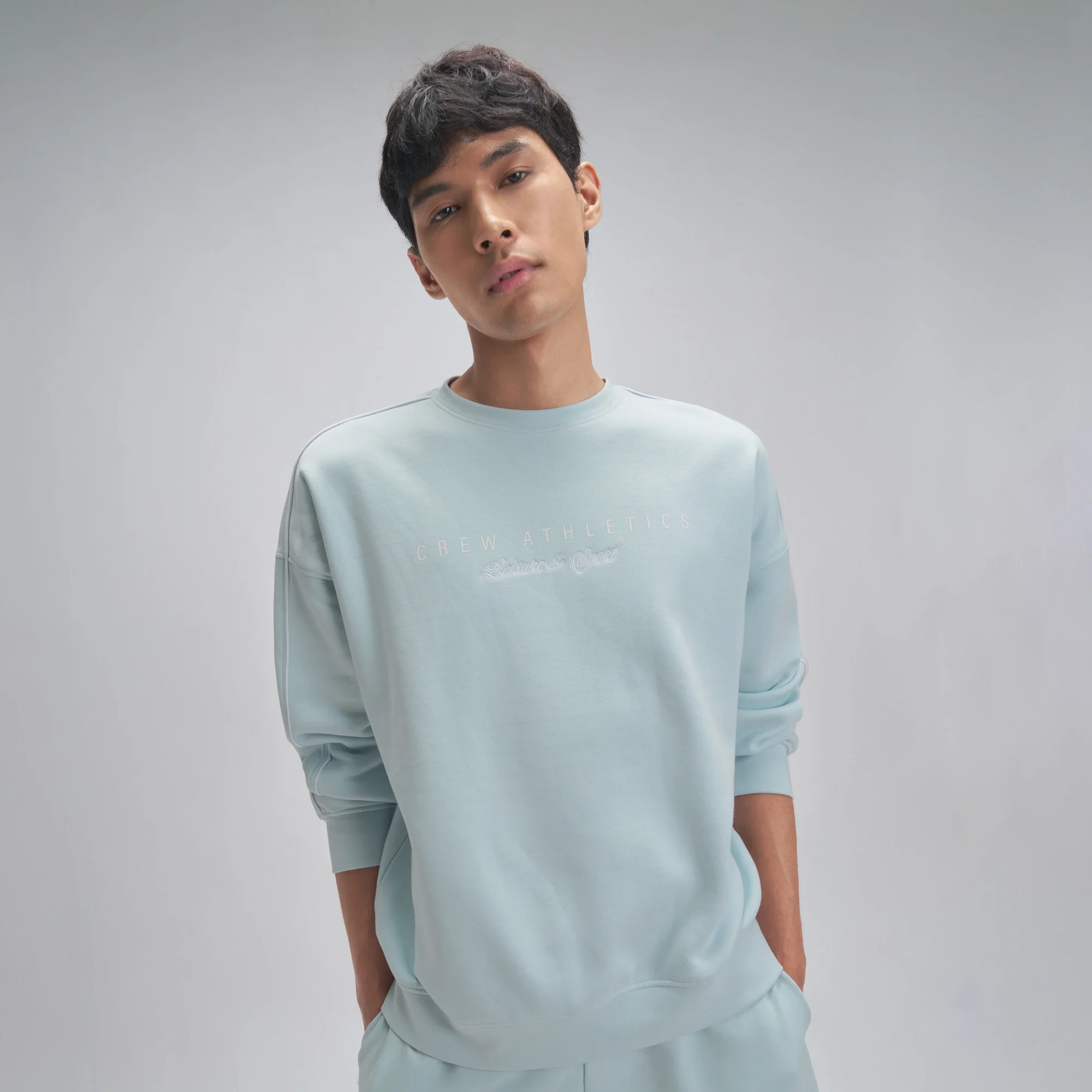 Crew Oversized Round Neck Sweatshirt - Quad Blue - Image 4