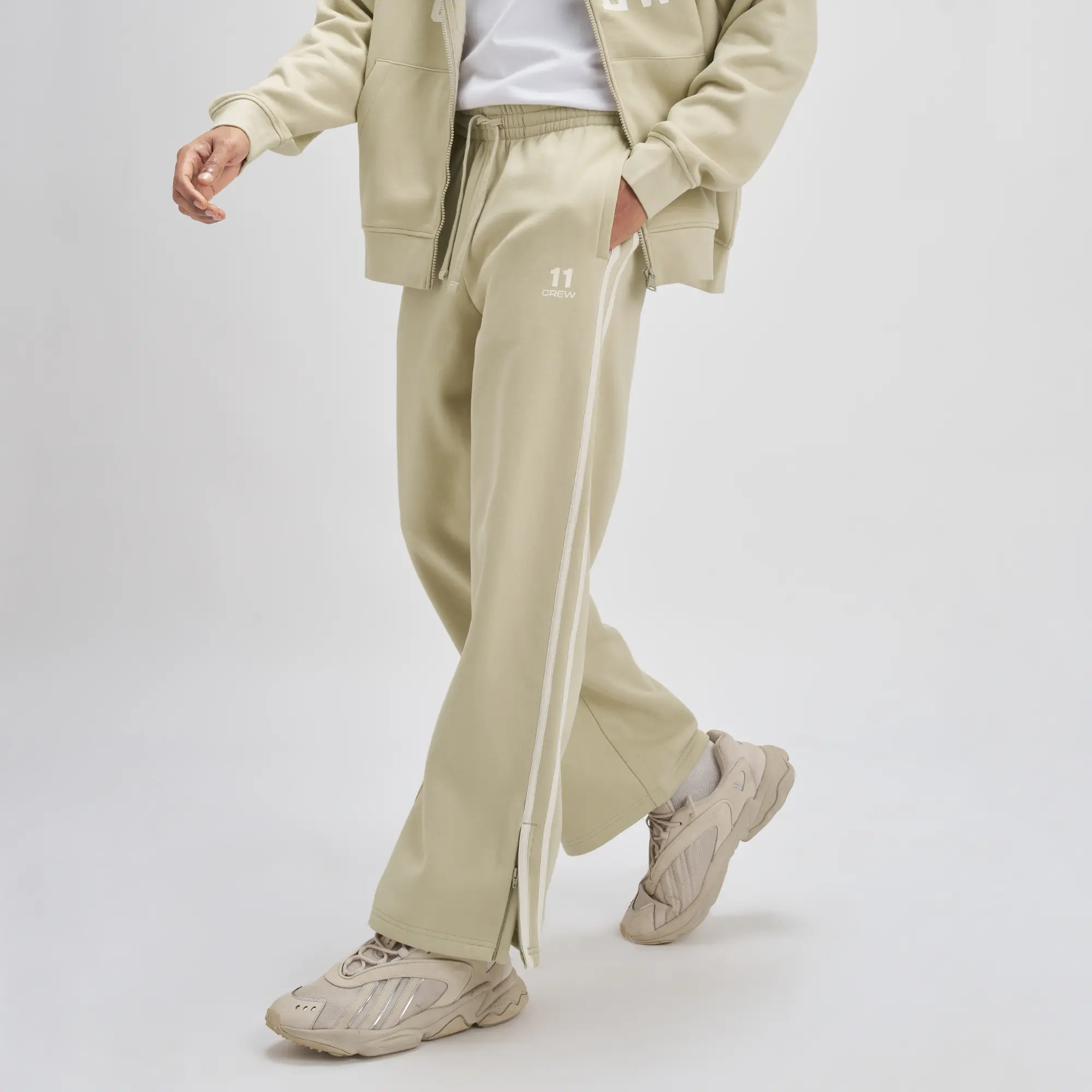 Oversized Zipper Hoodie and Trackpants Co-ord Set Minted Grey - Image 3