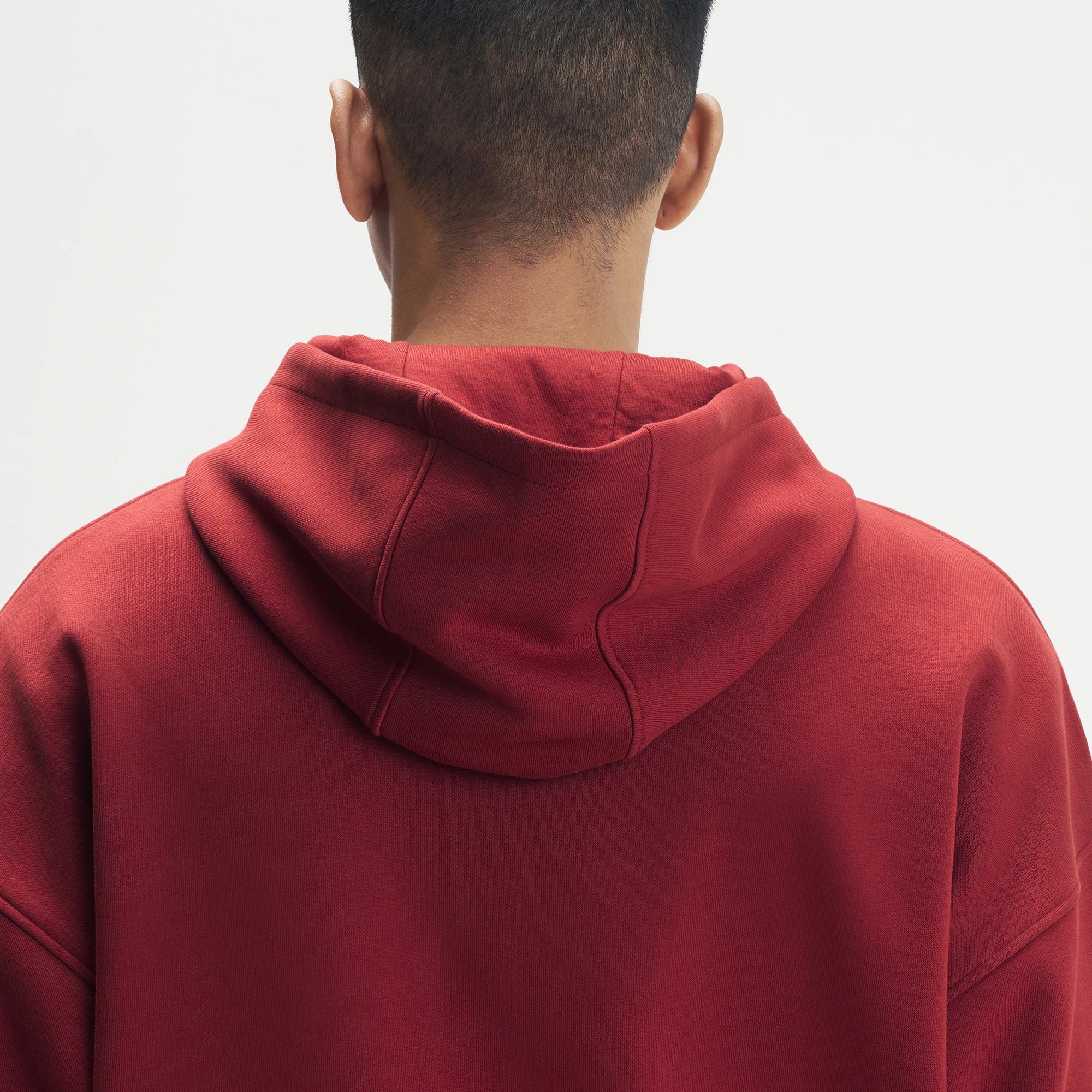Crew Oversized Zipper Hoodie  -  Varsity Red - Image 6
