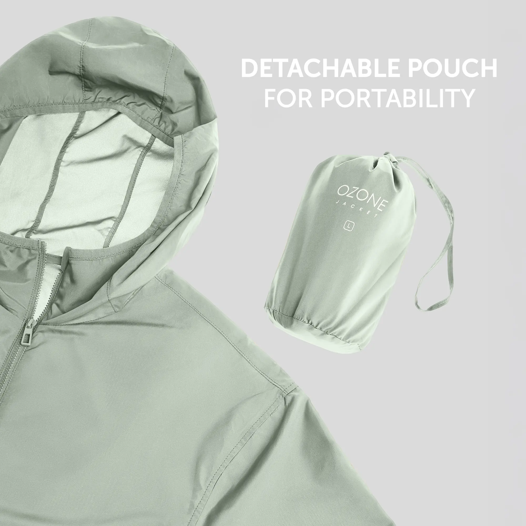 Ozone Polyester Parka Jacket - Chrome White - Image 4