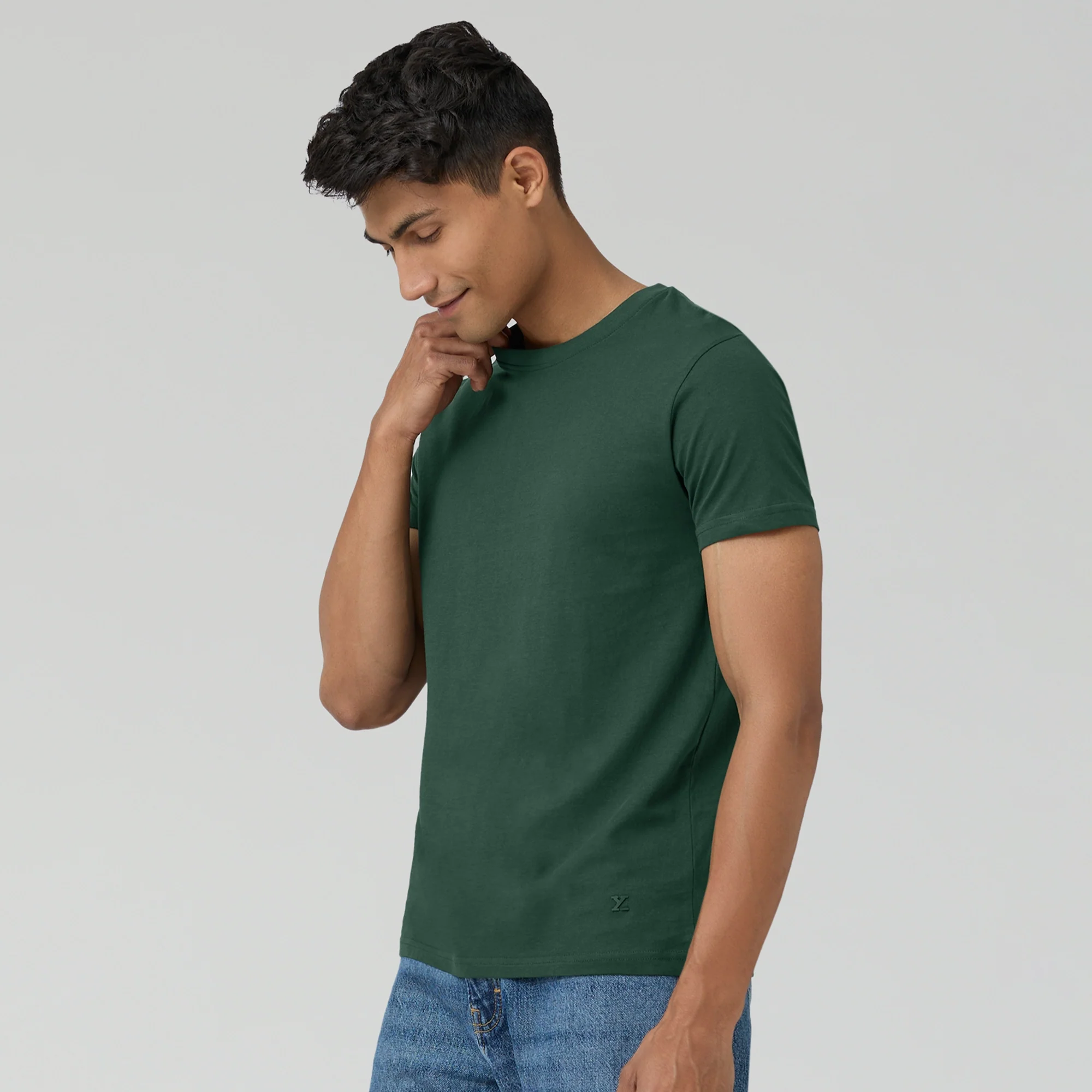 Pace Combed Cotton T-shirts Pine Green - Image 3