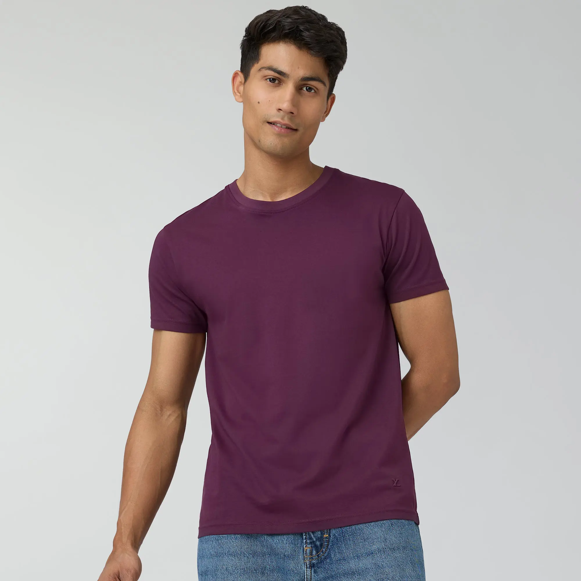 Pace Combed Cotton T-shirts Plum Red - Image 3