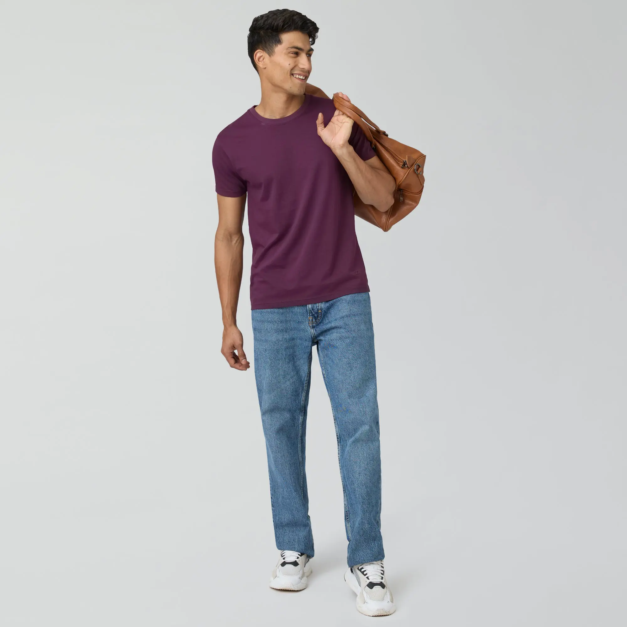 Pace Combed Cotton T-shirts Plum Red - Image 4