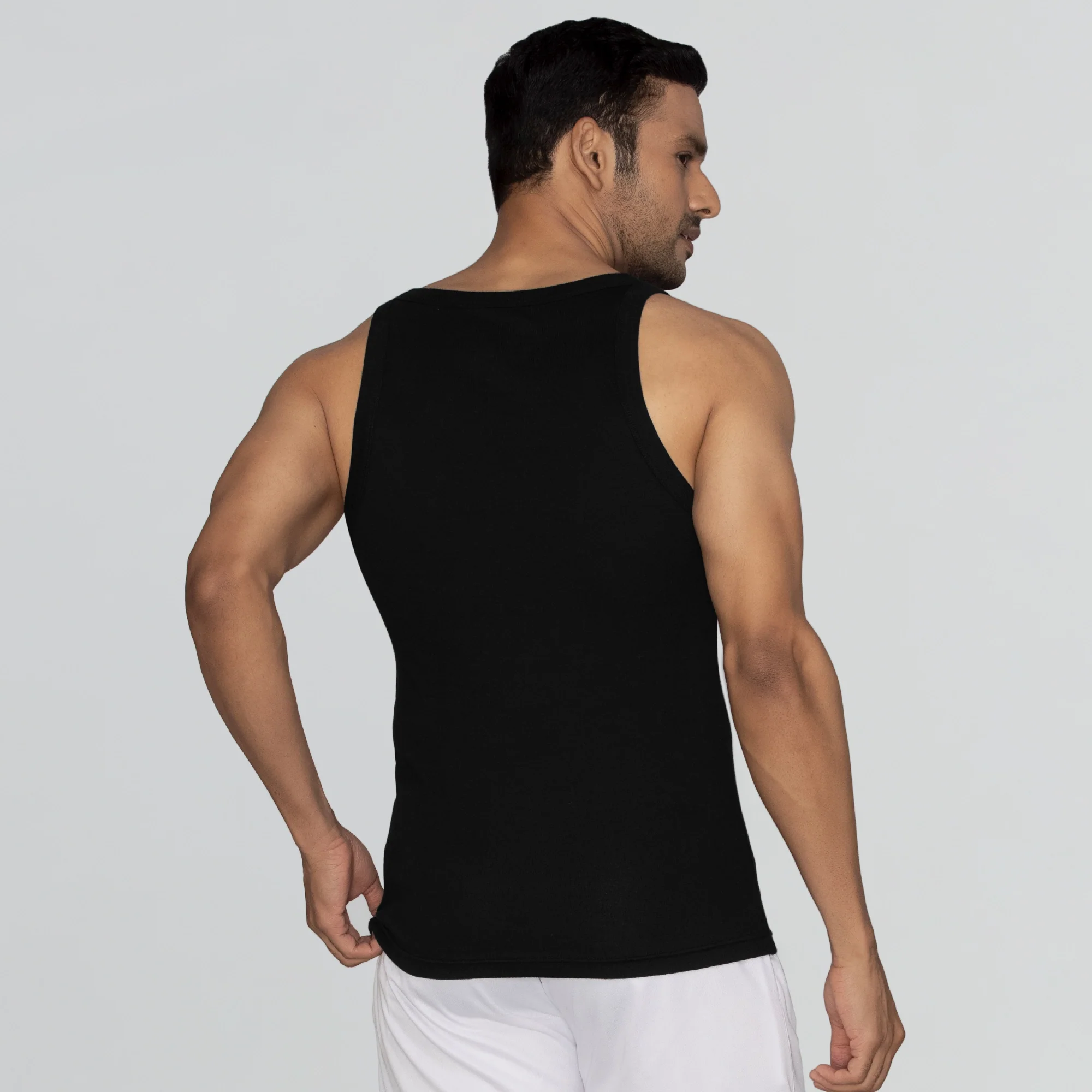 Pace Super Combed Cotton Vest Black Knight - Image 4