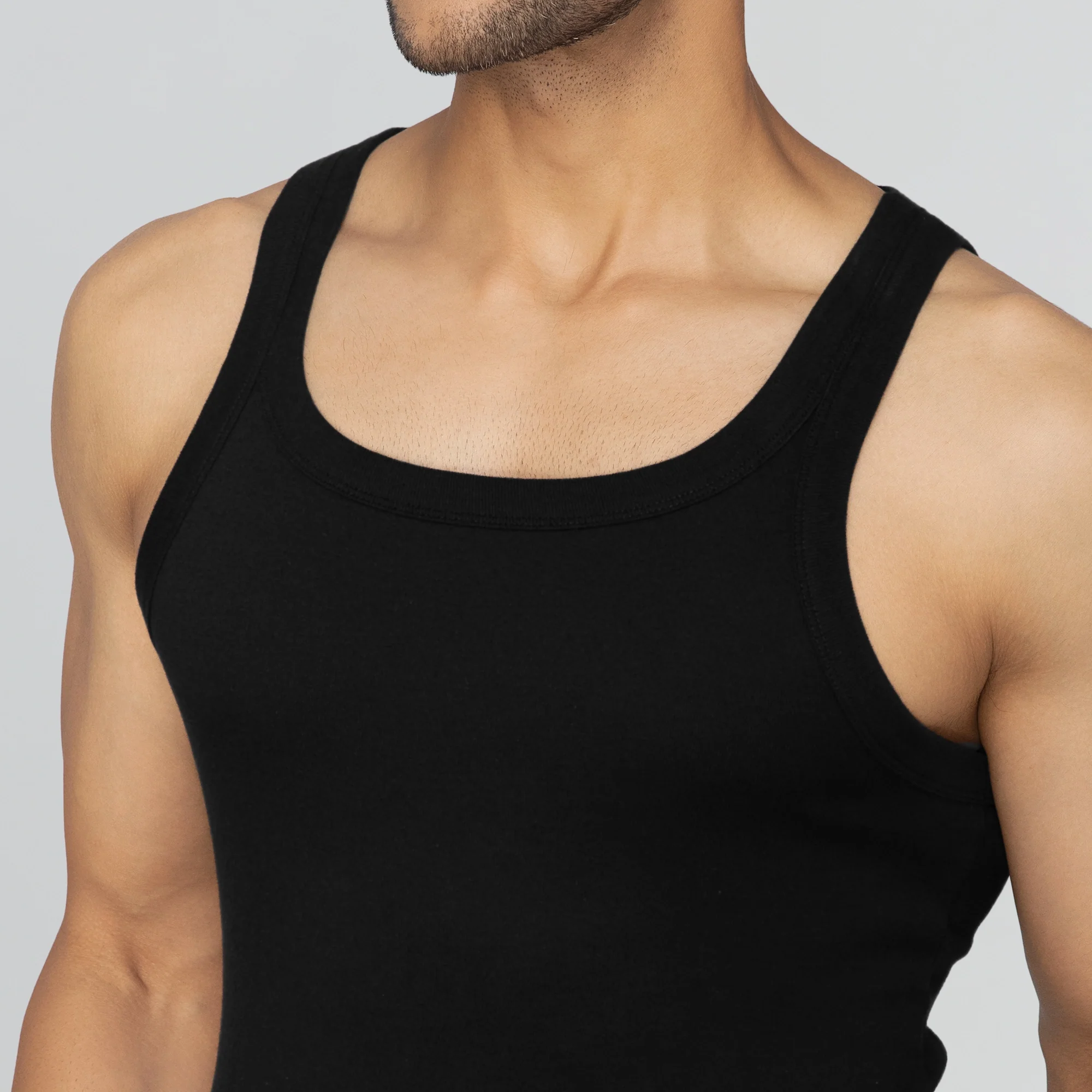 Pace Super Combed Cotton Vest Black Knight - Image 6
