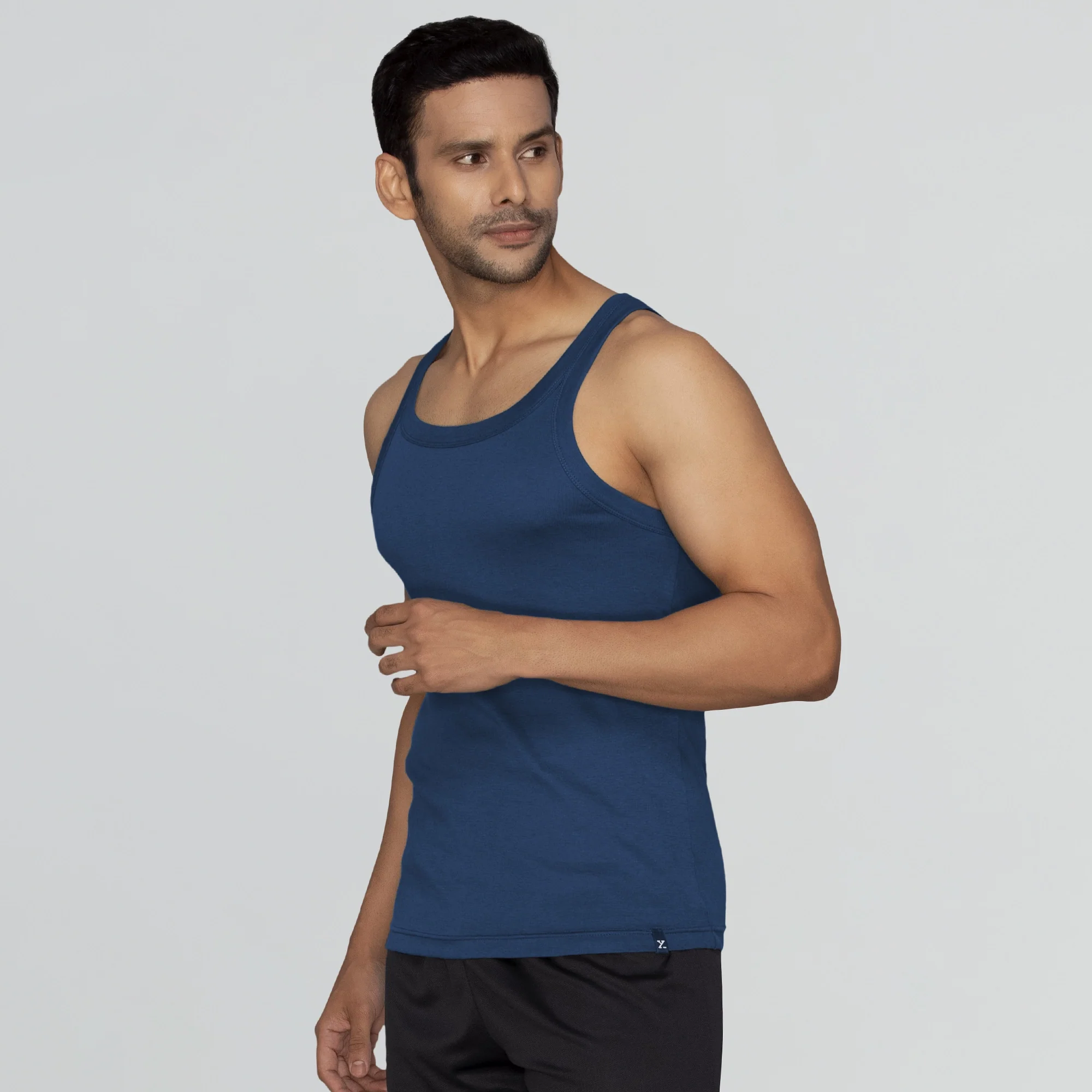 Pace Super Combed Cotton Vest Midnight Blue - Image 2