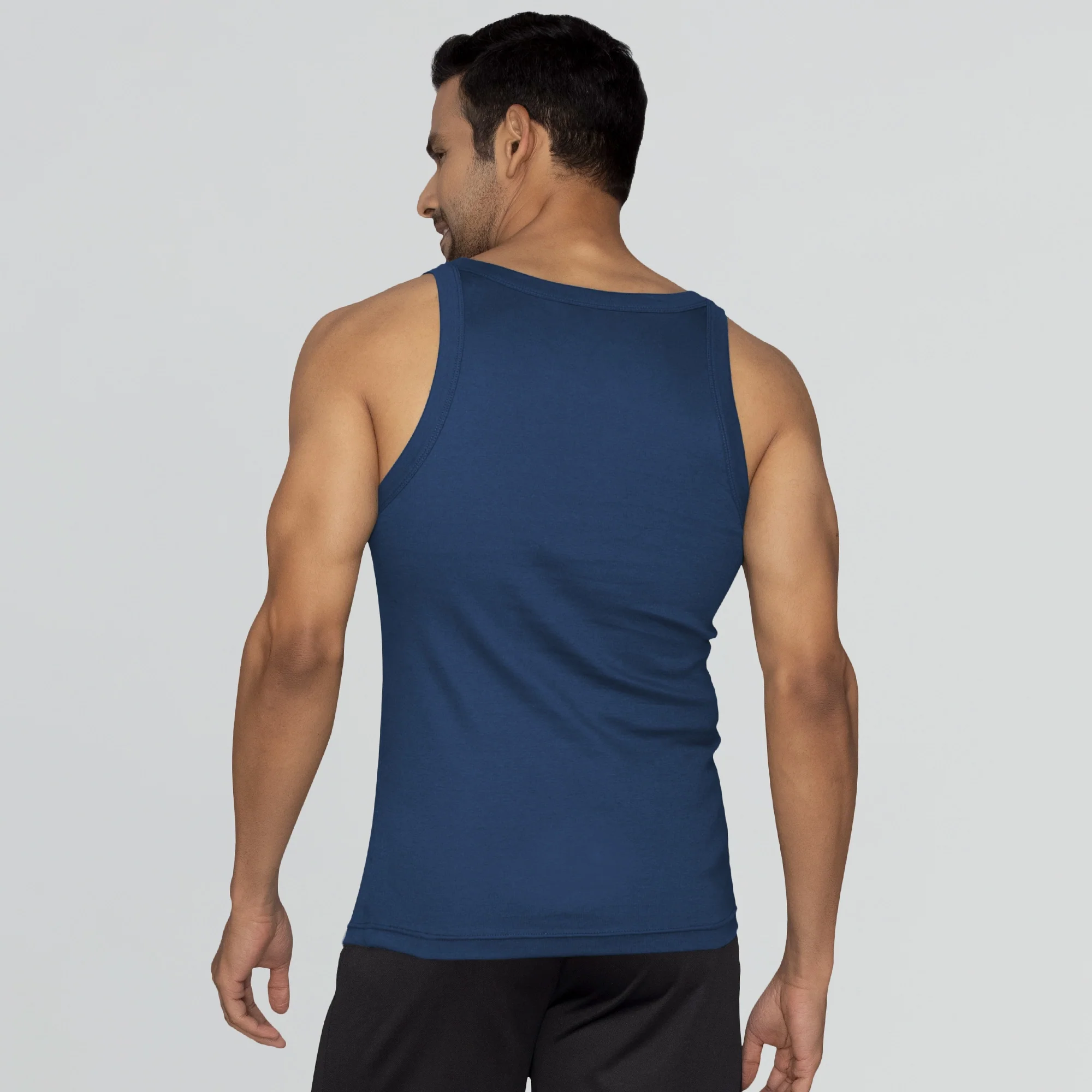 Pace Super Combed Cotton Vest Midnight Blue - Image 3