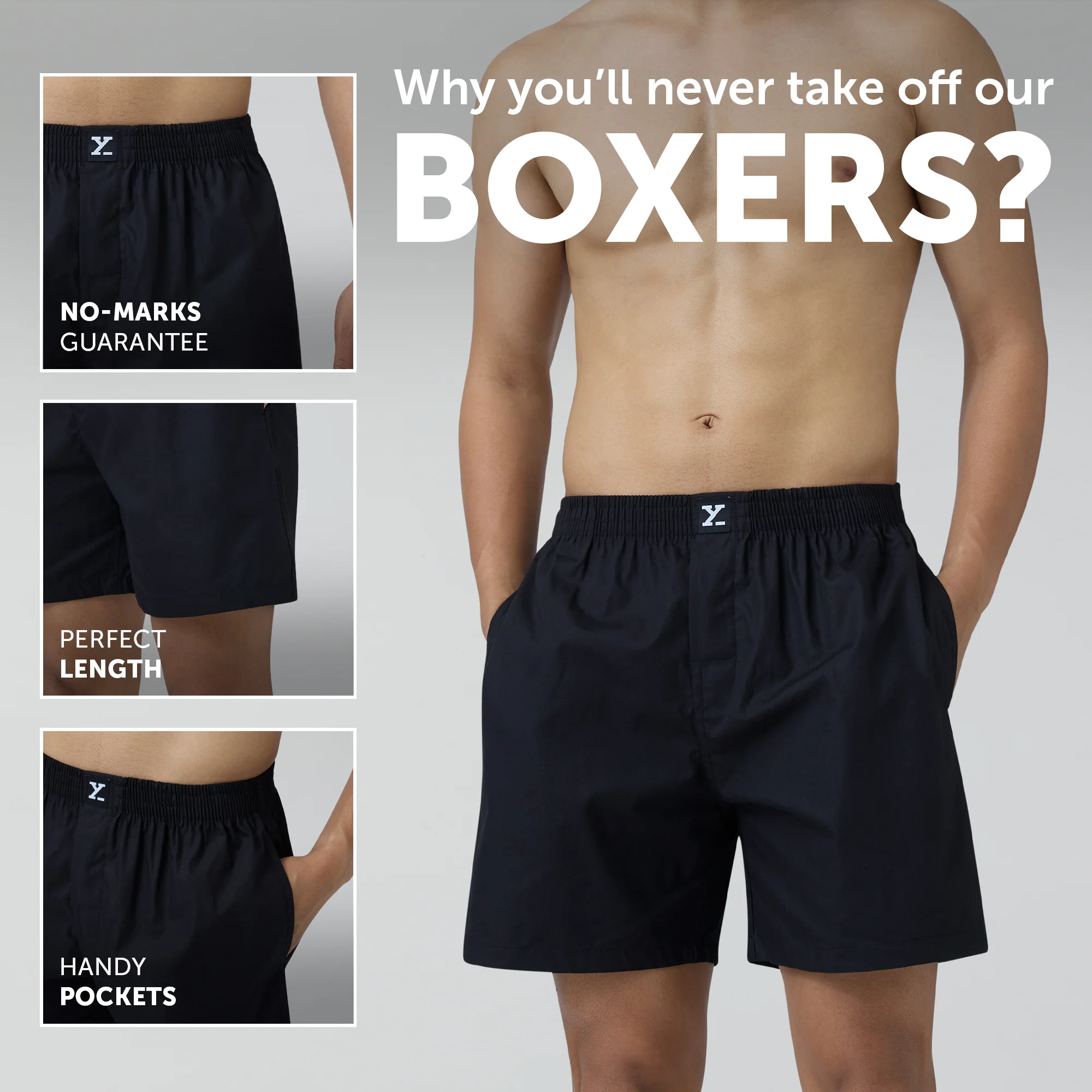 Pace Cotton Boxer Shorts Black Knight - Image 2