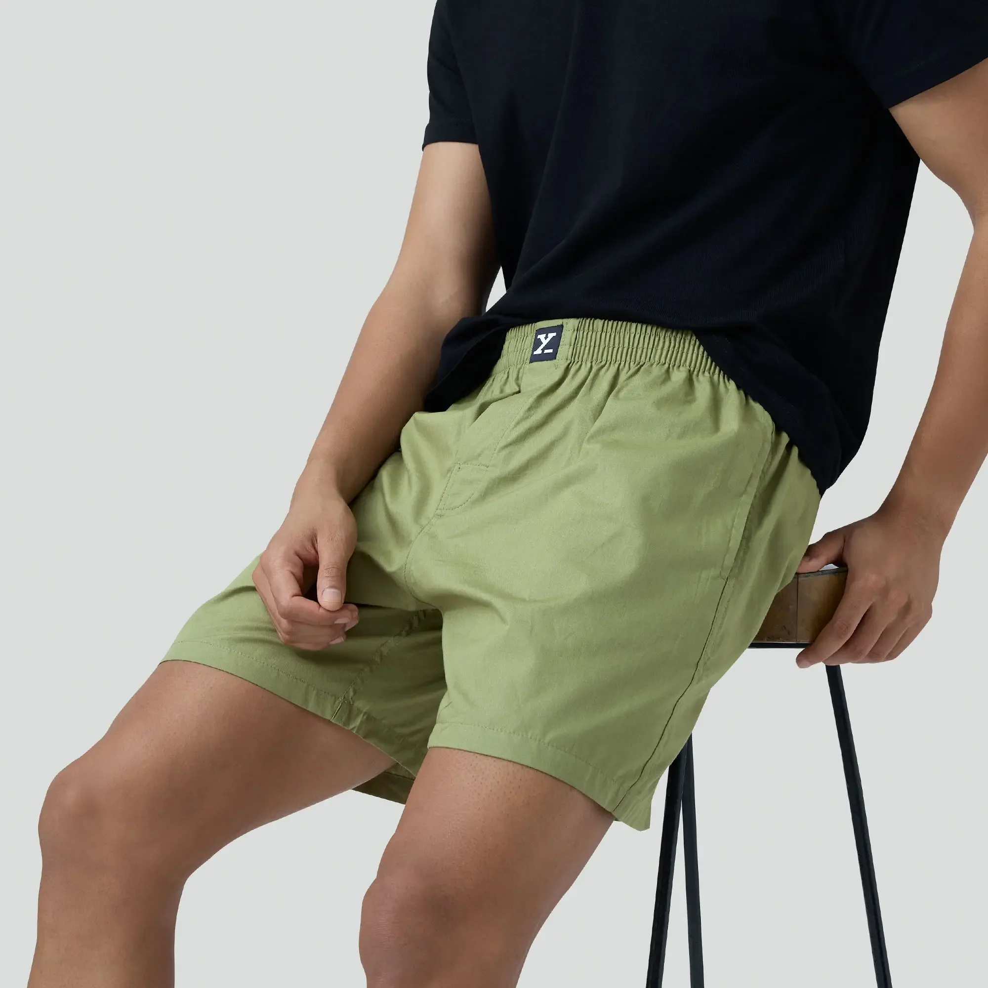 Pace Cotton Boxer Shorts Olive Green