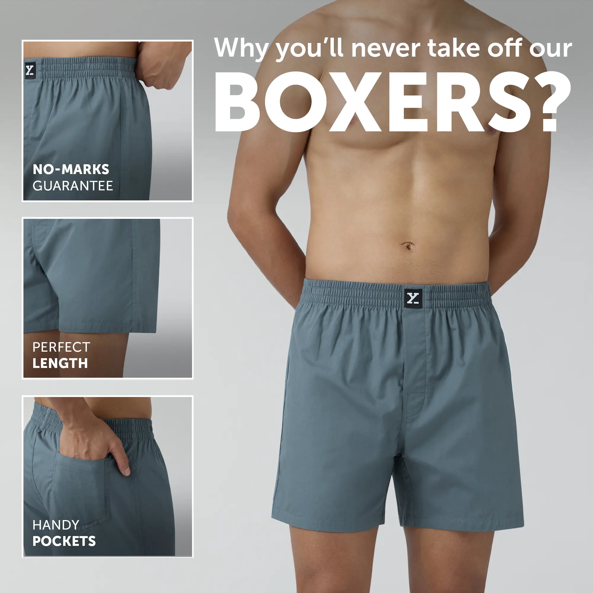 Pace Cotton Boxer Storm Grey - Image 2