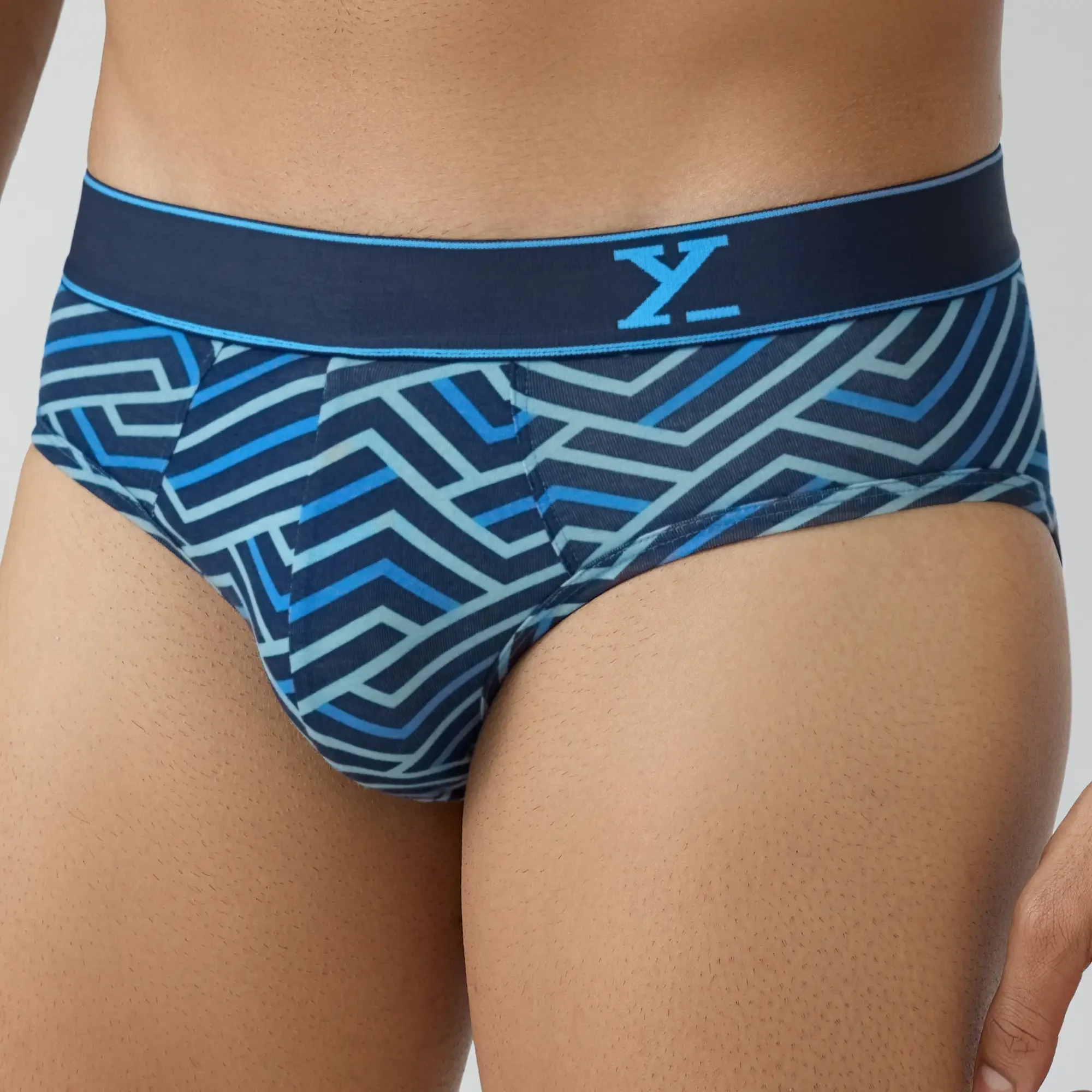 Parallax Cotton Briefs Blue Stripes - Image 4