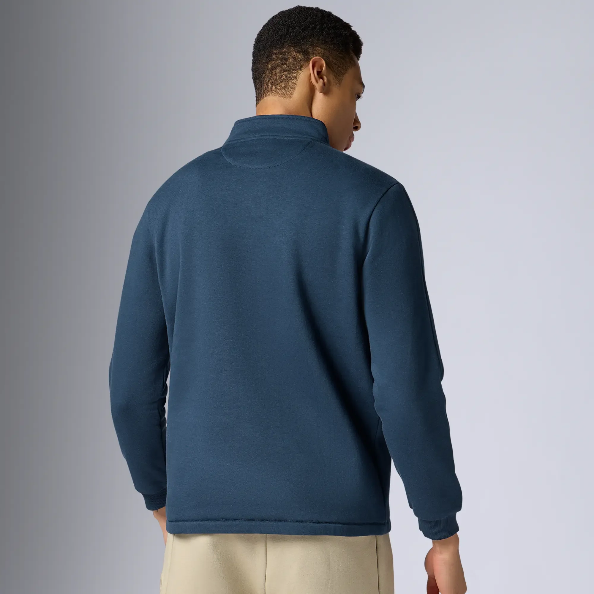Pulse French Terry Cotton Blend Half Zip Pullover Opal Blue - Image 5
