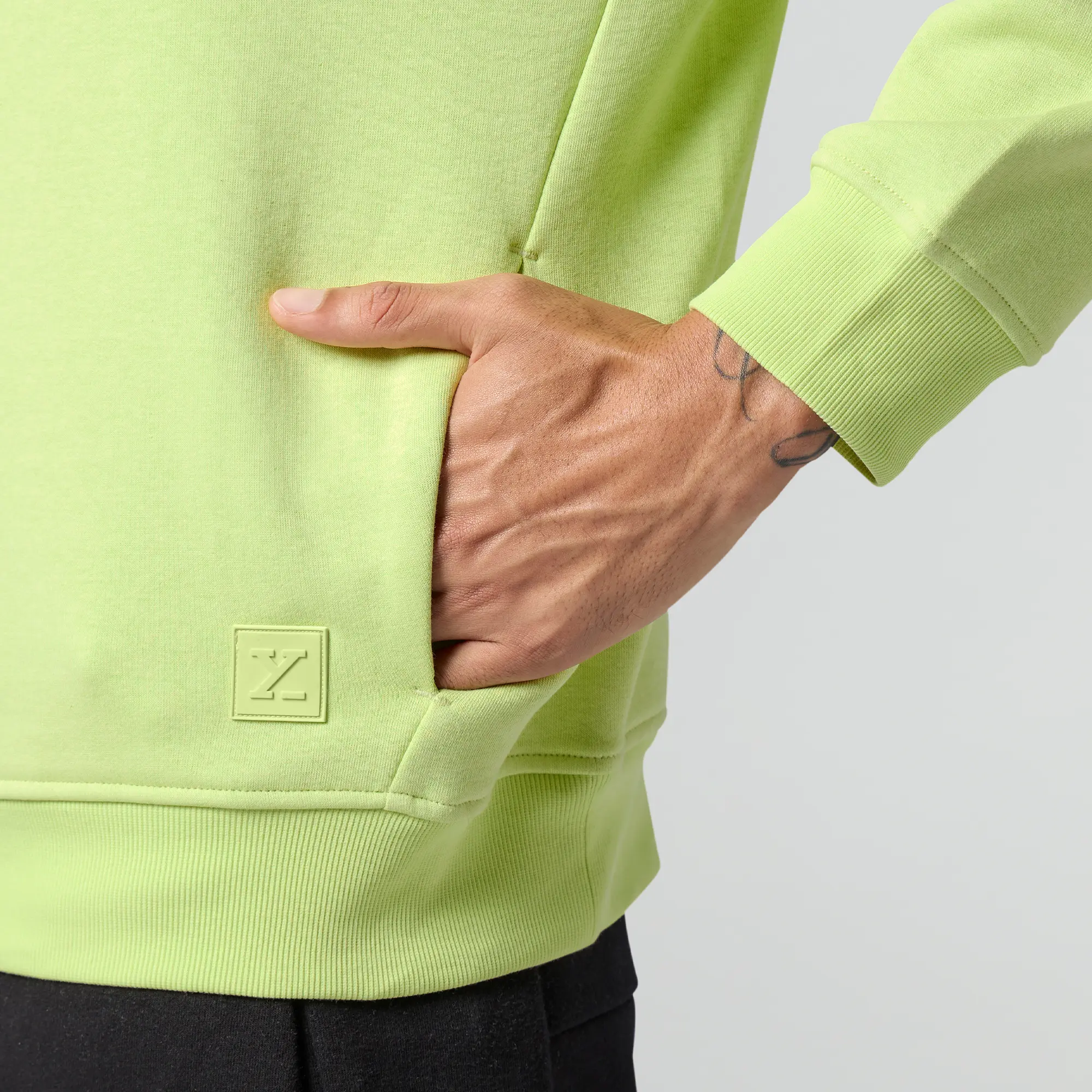Pulse French Terry Cotton Blend Oversized Hoodies Lime Green - Image 6