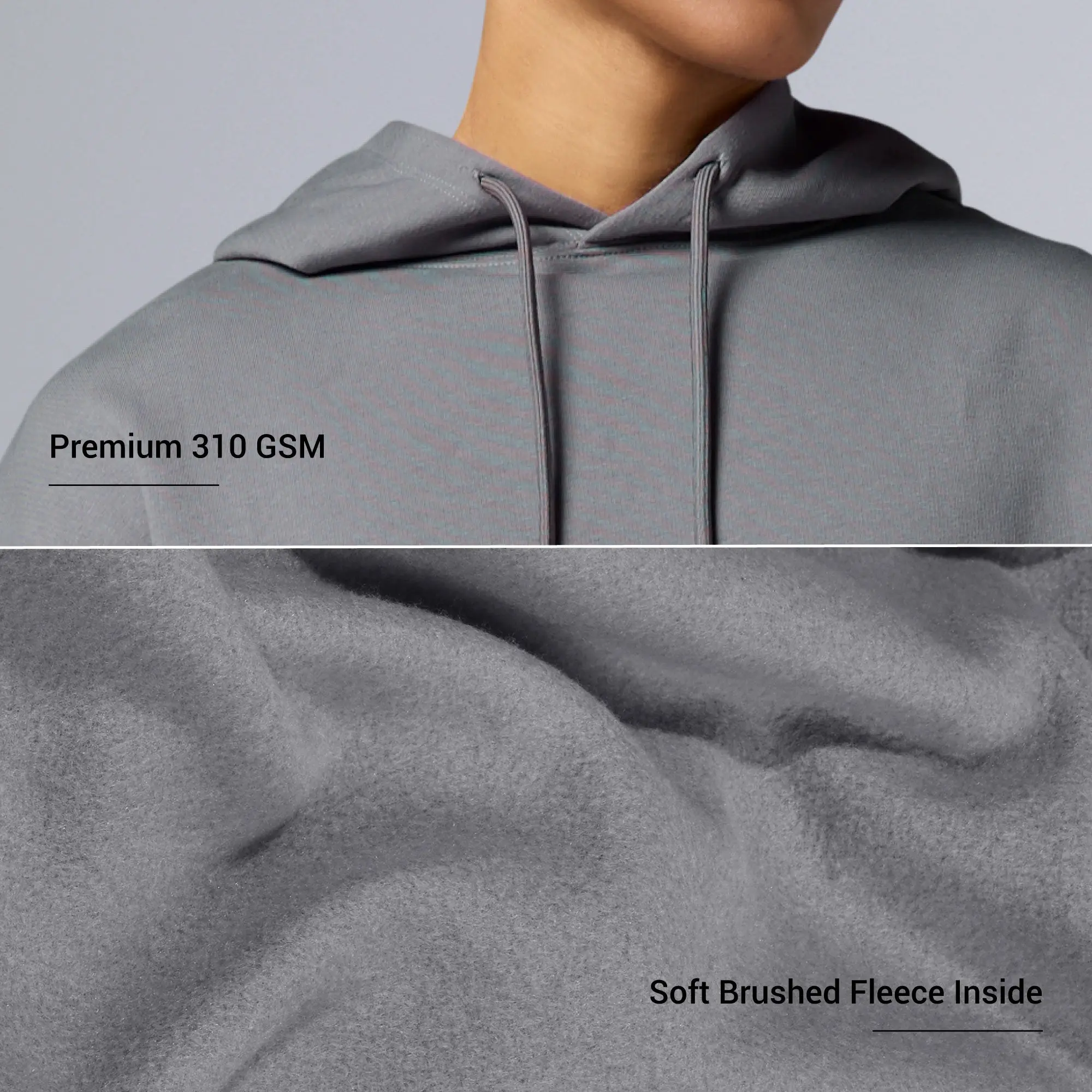 Pulse French Terry Cotton Oversized Blend Hoodies Opal Grey - Image 2