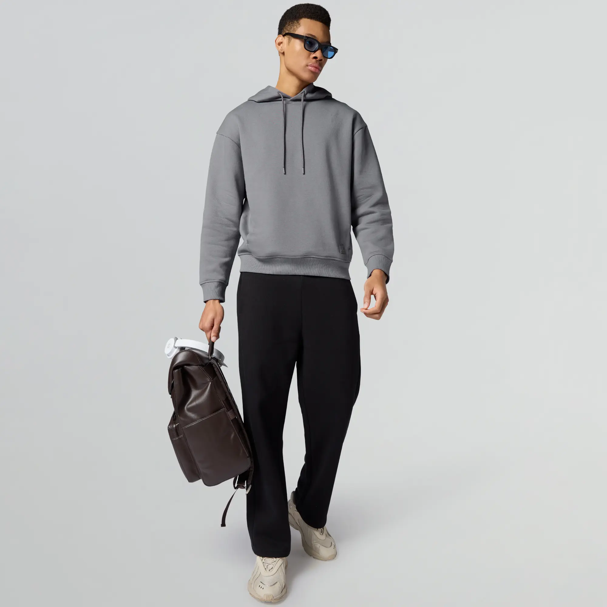 Pulse French Terry Cotton Oversized Blend Hoodies Opal Grey - Image 3