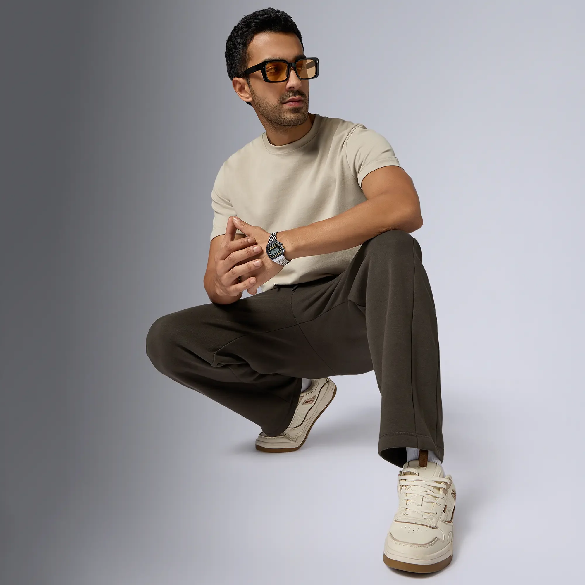Pulse French Terry Cotton Blend Sweatpants Malt Brown - Image 3
