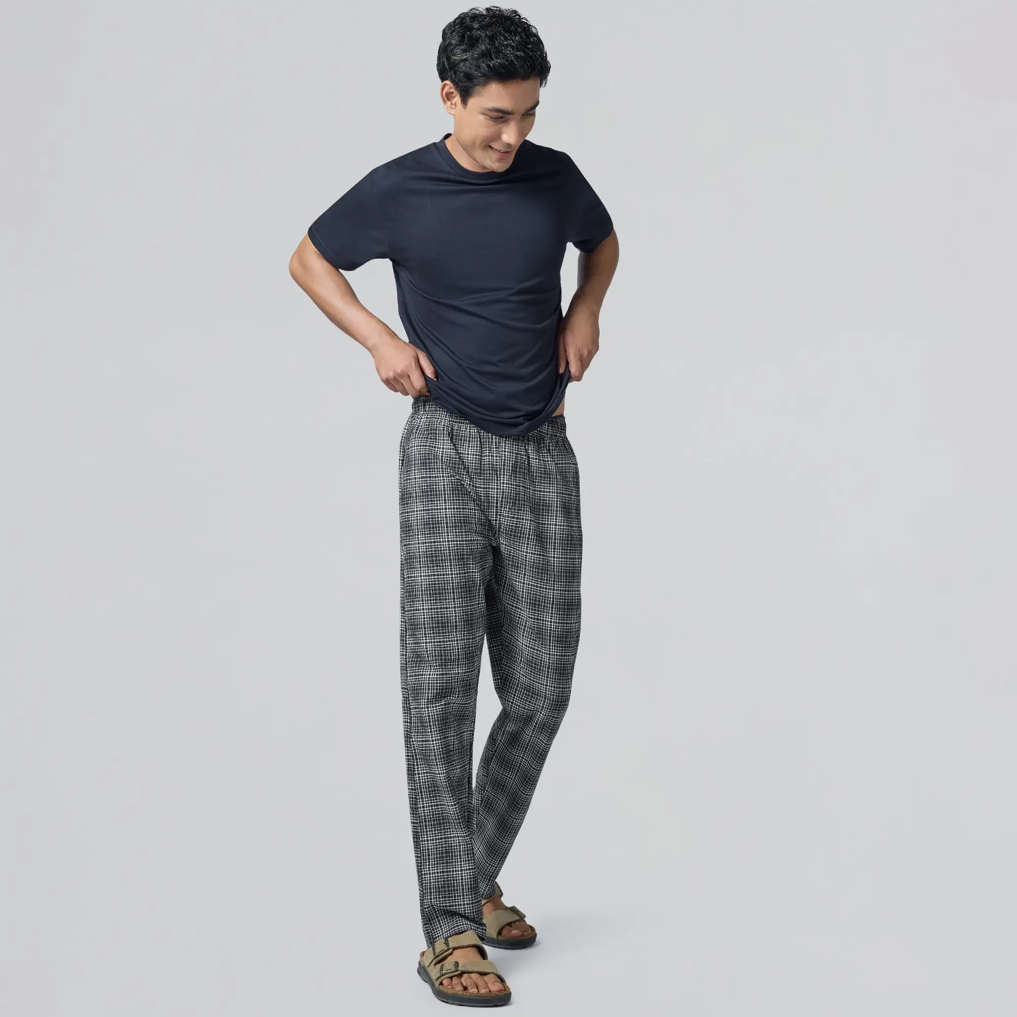 Checkmate Combed Cotton Pyjamas Smoke Grey - Image 4