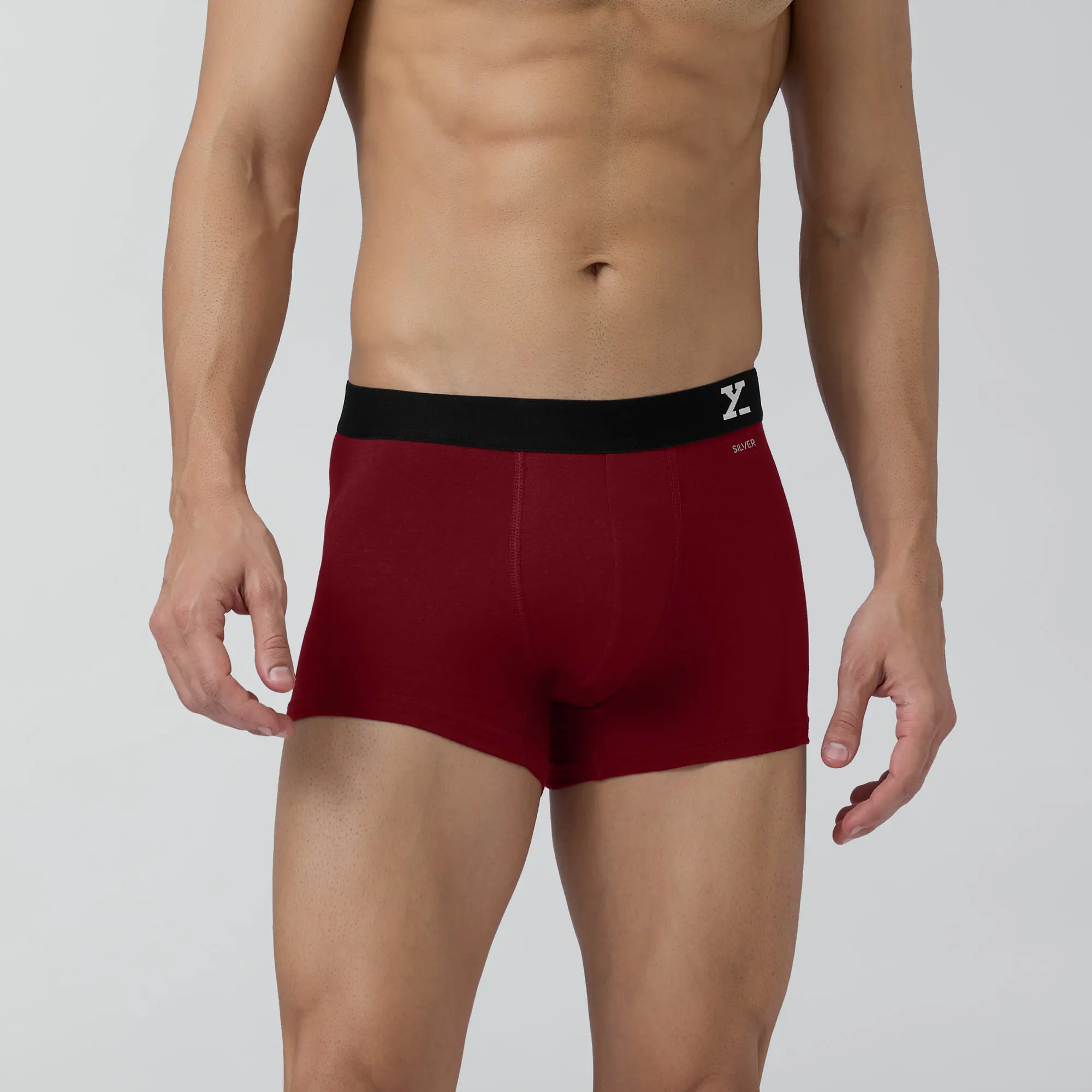 Quad Aero Traq Cotton Trunks Blue Black Bold Burgundy (Pack of 6) - Image 6
