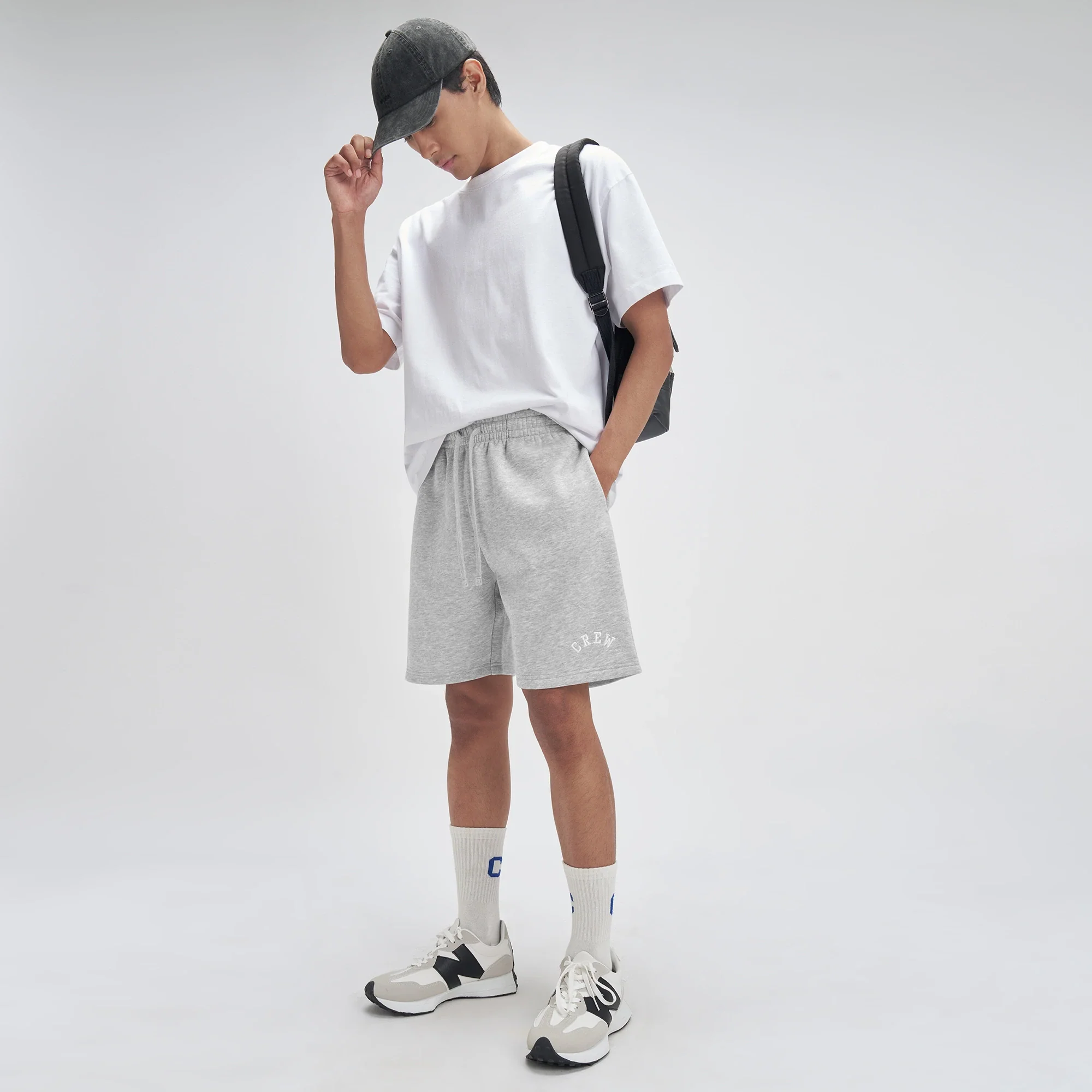 Crew Relaxed Fit Sweatshorts - Concrete Grey - Image 4