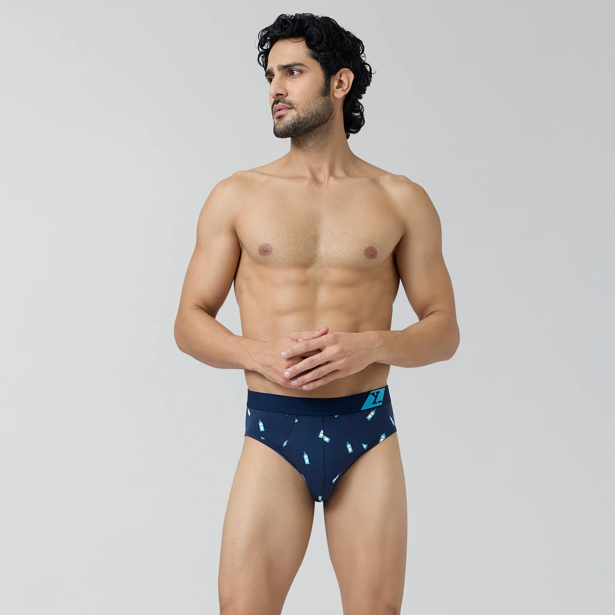 Splash Cotton Stretch Briefs Gin Blue - Image 4