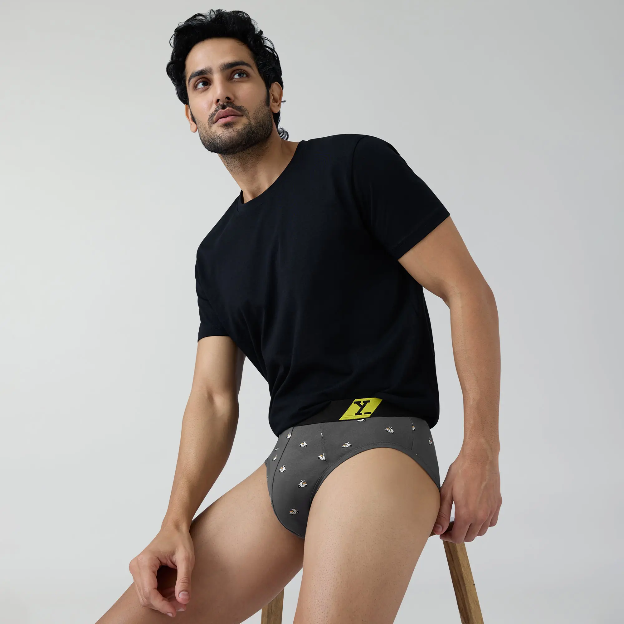 Splash Cotton Stretch Briefs Vespa Grey - Image 4