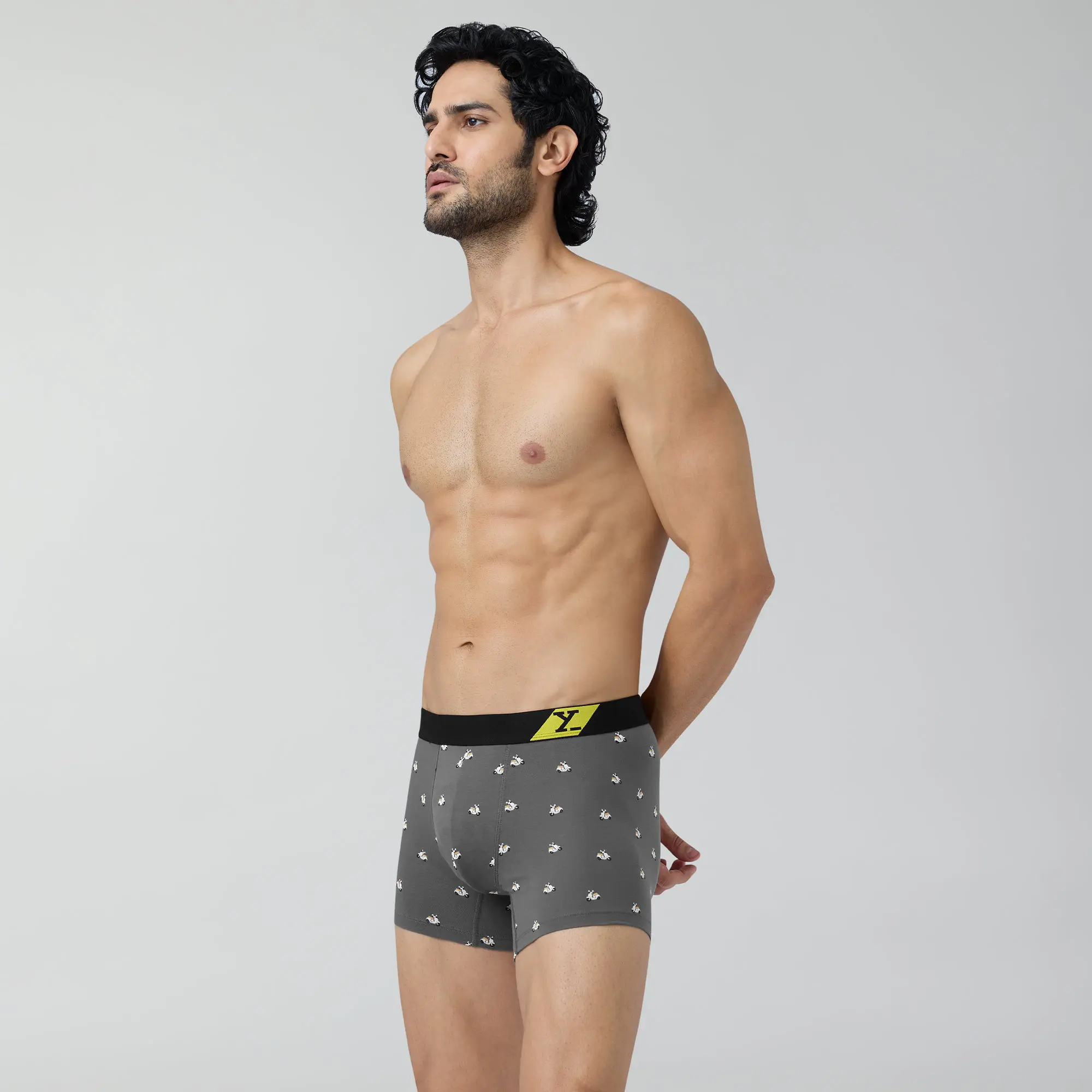 Splash Cotton Stretch Trunks Vespa Grey - Image 4