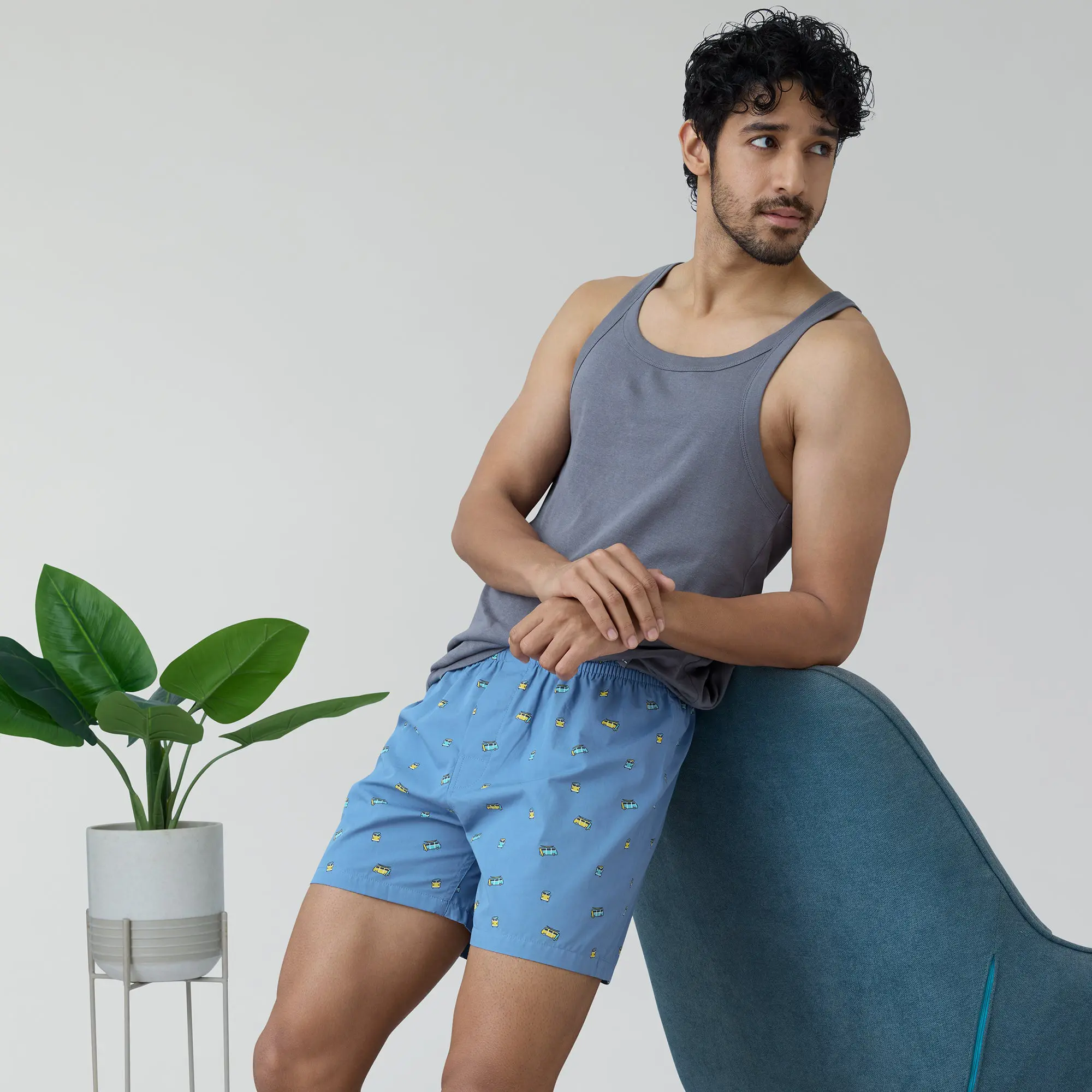 Splash Cotton Boxers - Bus Blue - Image 6