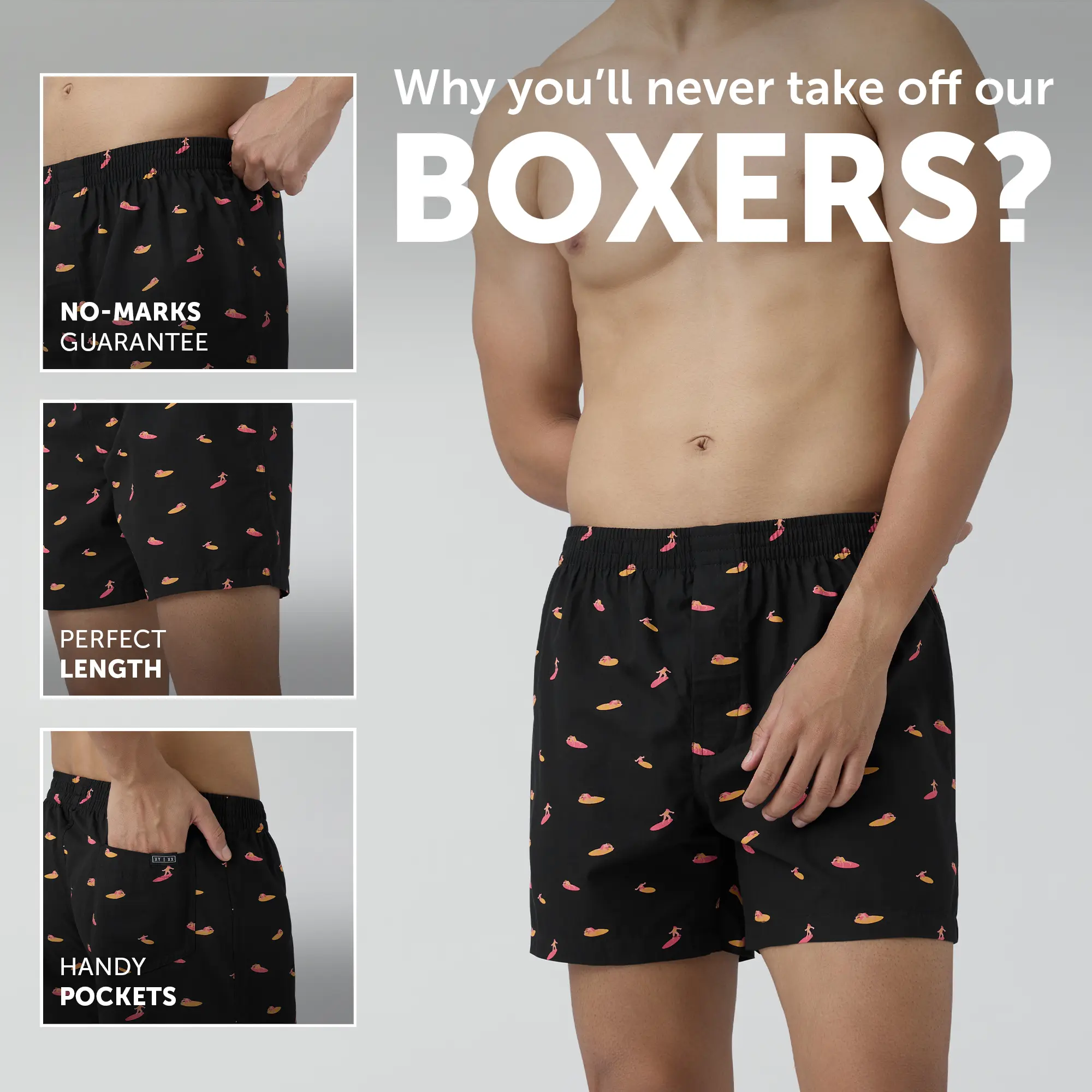Splash Cotton Boxers - Surfer Black - Image 2