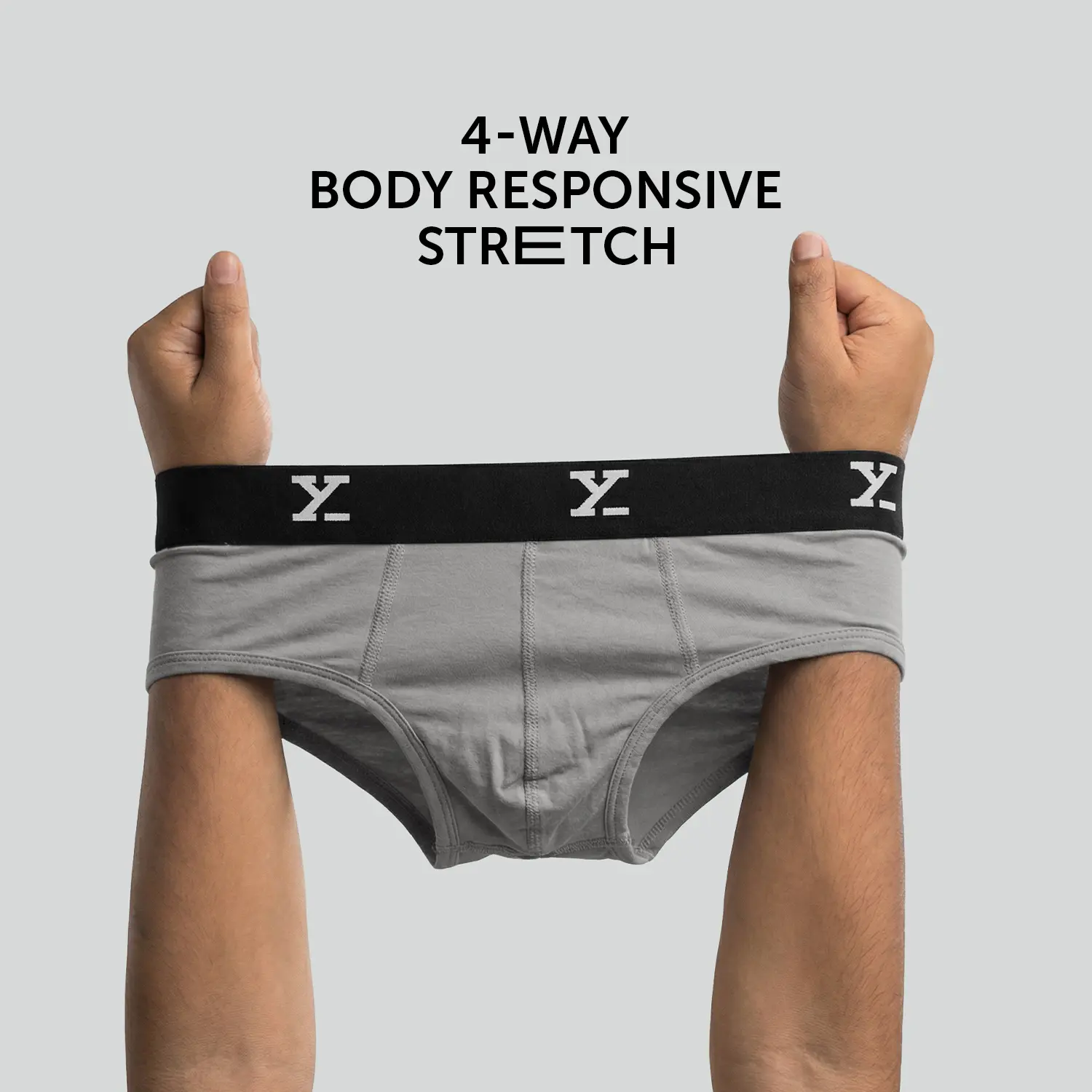 Super Combed Cotton-Modal Briefs - Ash Grey - Image 4