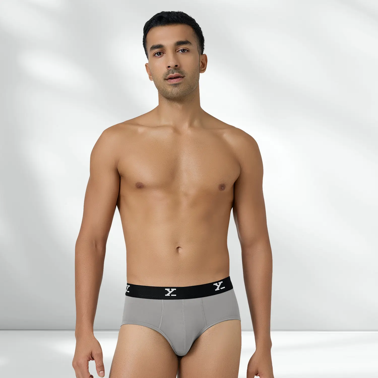 Super Combed Cotton-Modal Briefs - Ash Grey - Image 5