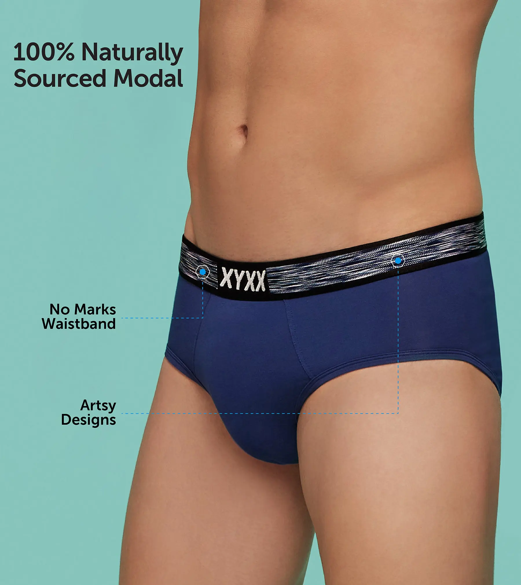 Hues Briefs Vivid Blue - Image 4