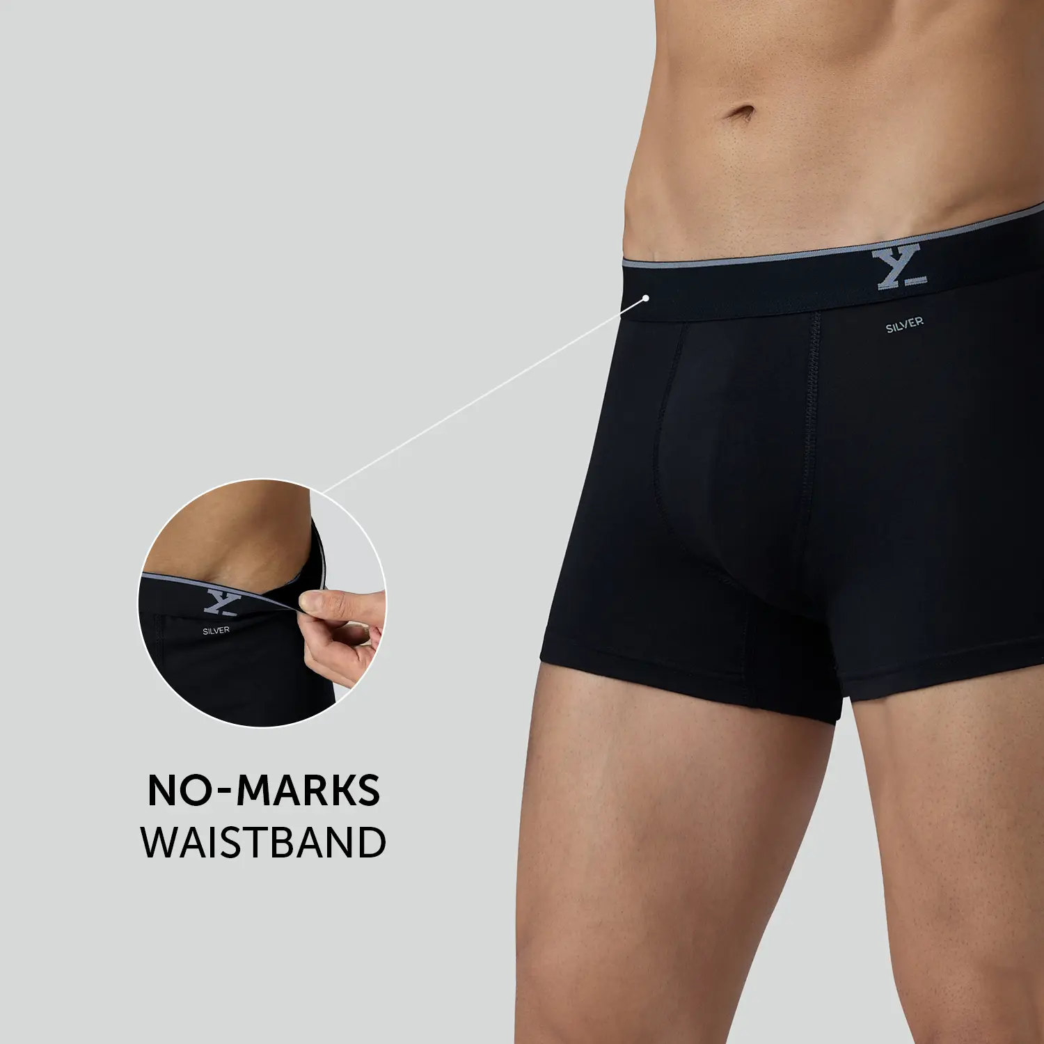 Traq Silver Cotton Trunks Black Knight - Image 4