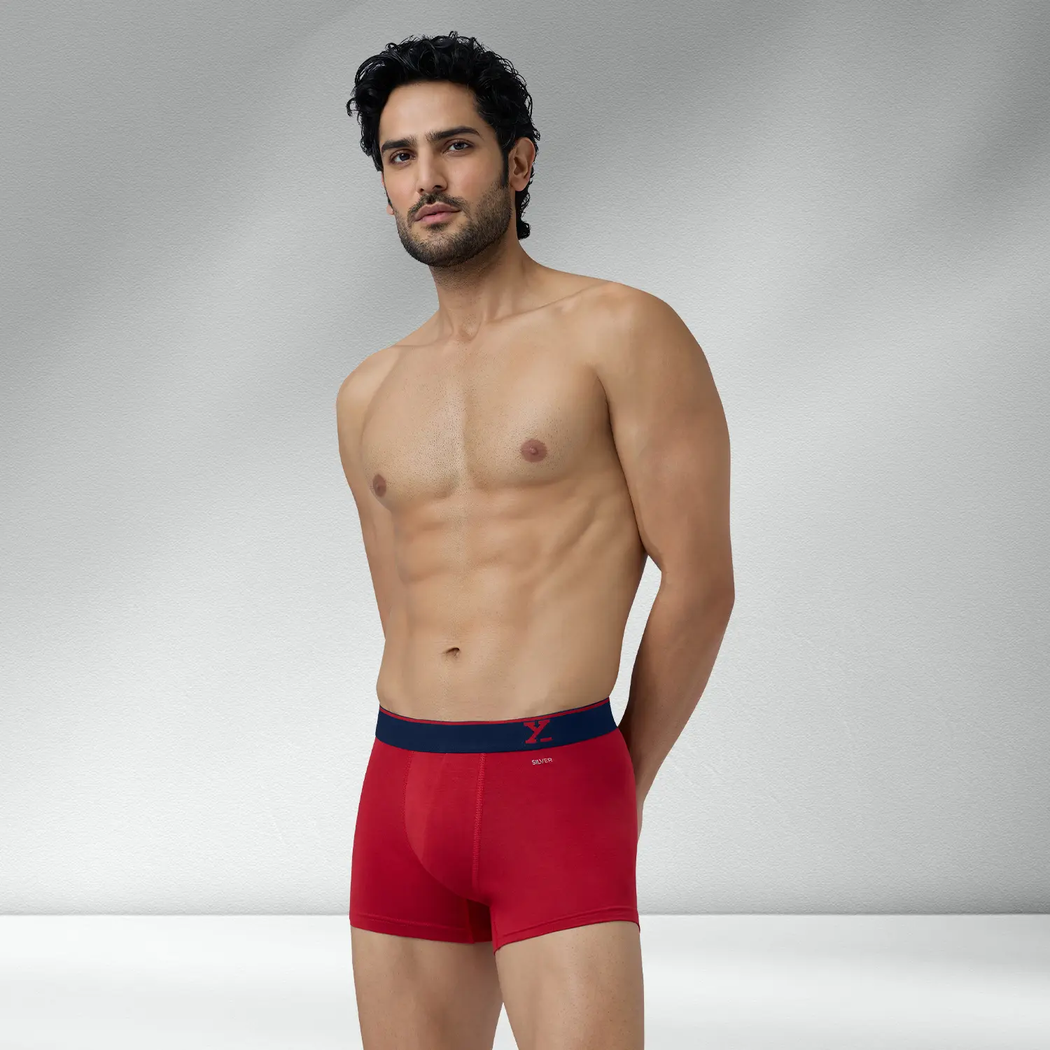 Traq Silver Cotton Trunks Rio Red - Image 5